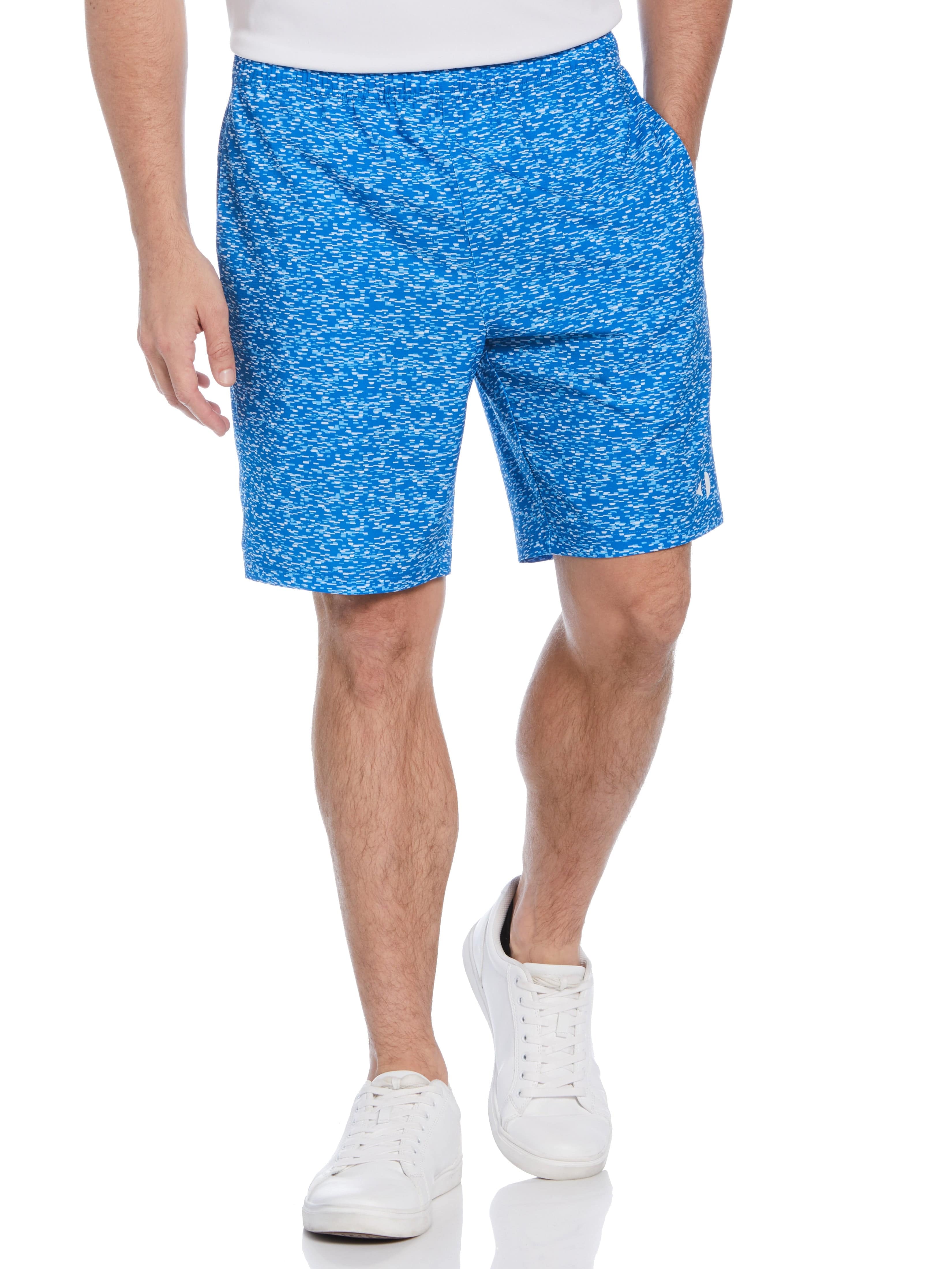 Grand Slam Mens Athletic Printed Tennis Short, Size Large, Egyptian Blue, Polyester/Elastane | Golf Apparel Shop