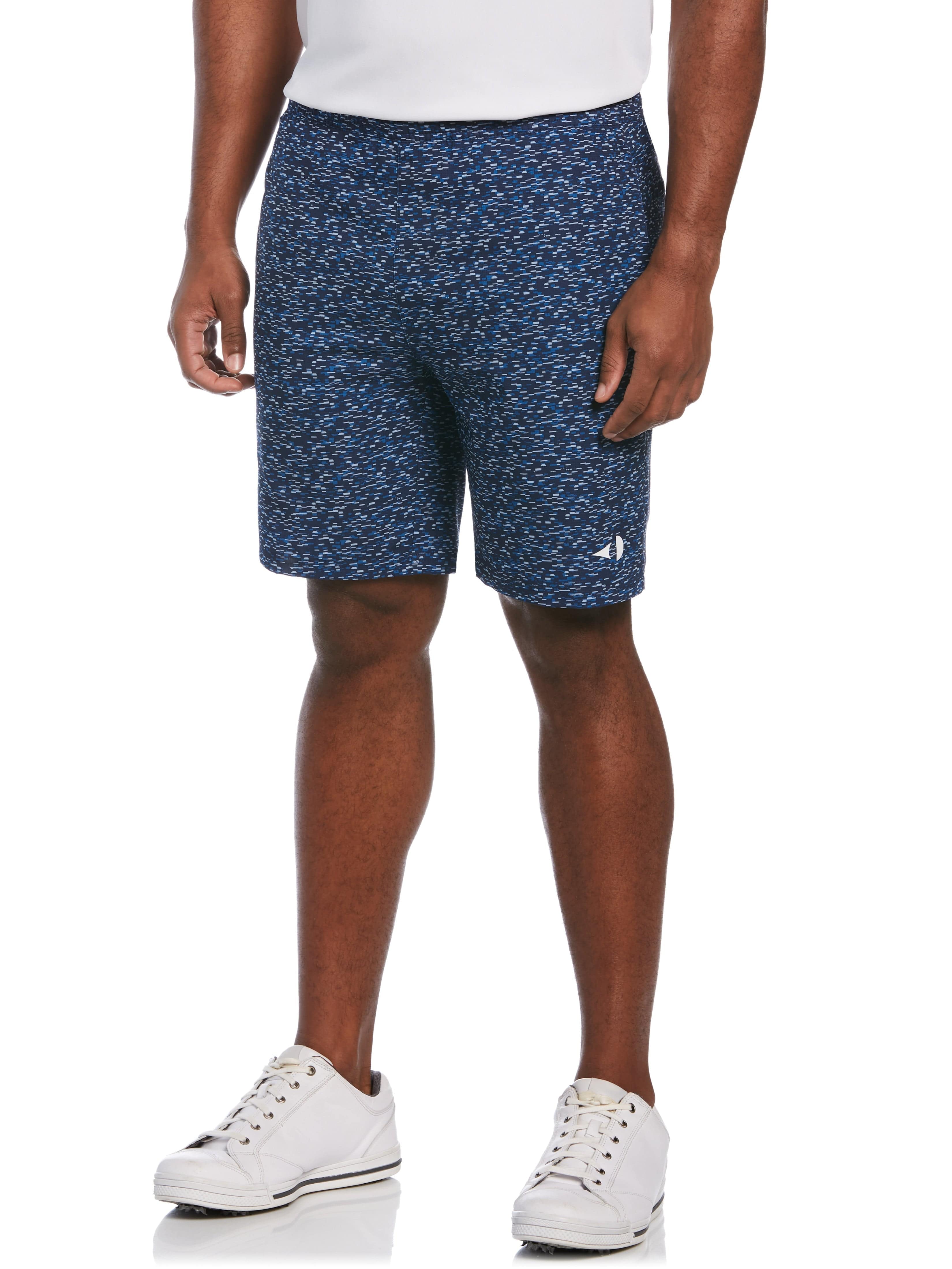 Grand Slam Mens Athletic Printed Tennis Short, Size Large, Navy Blue, Polyester/Elastane | Golf Apparel Shop