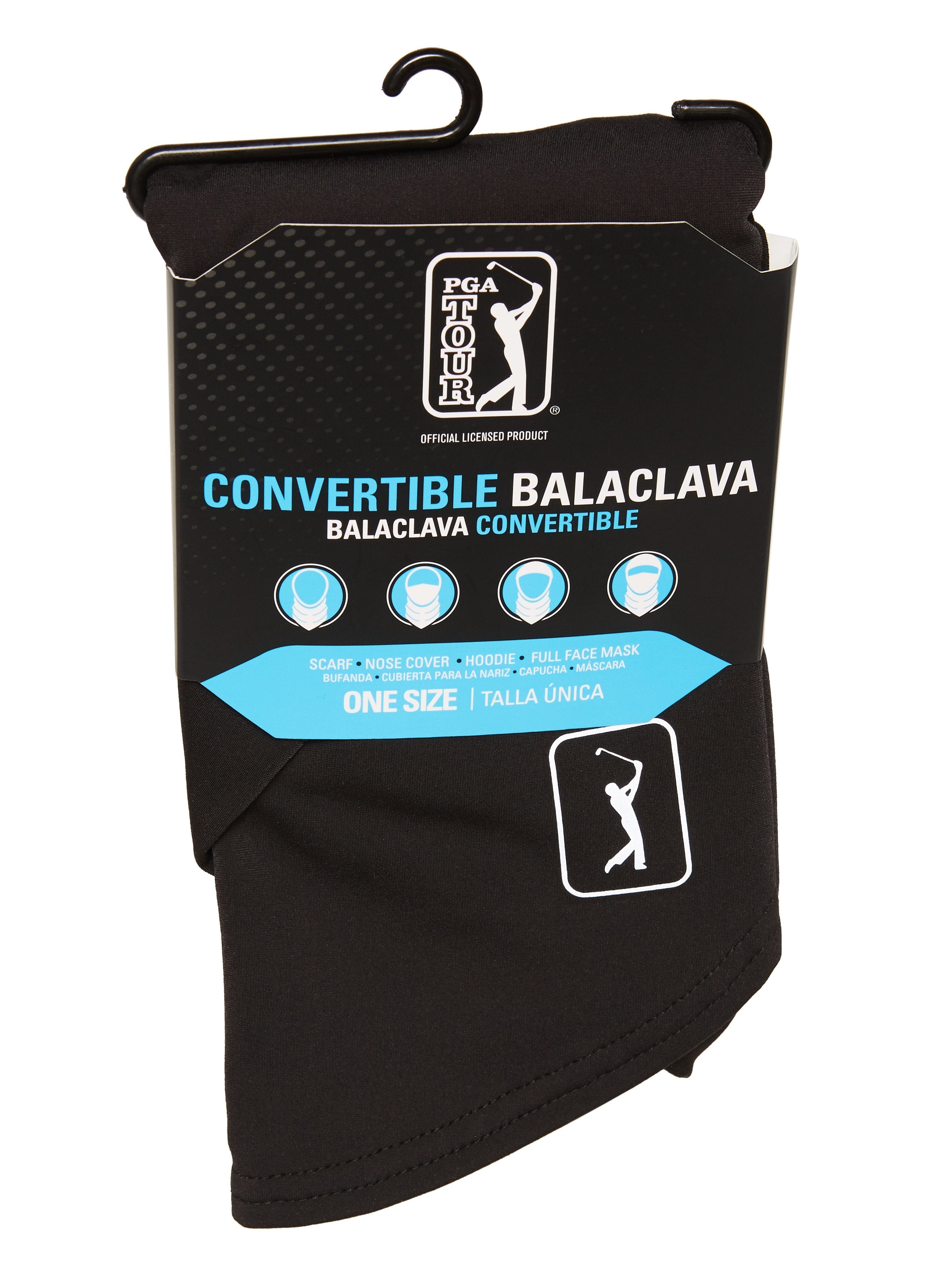 PGA TOUR Apparel Mens Balaclava, Black, Polyester/Elastane | Golf Apparel Shop