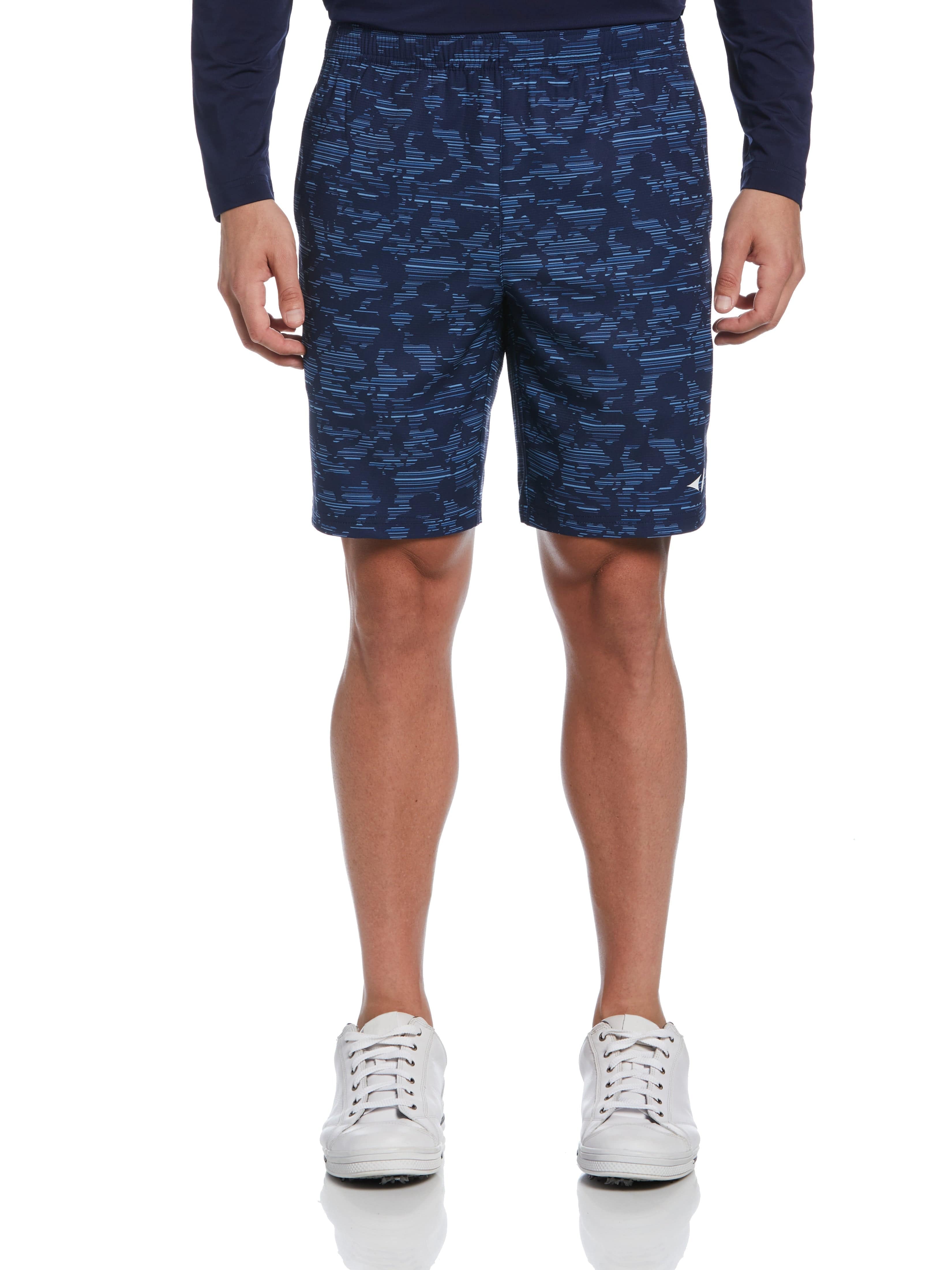 Grand Slam Mens Camo Printed Tennis Short, Size Medium, Navy Blue, Polyester/Elastane | Golf Apparel Shop