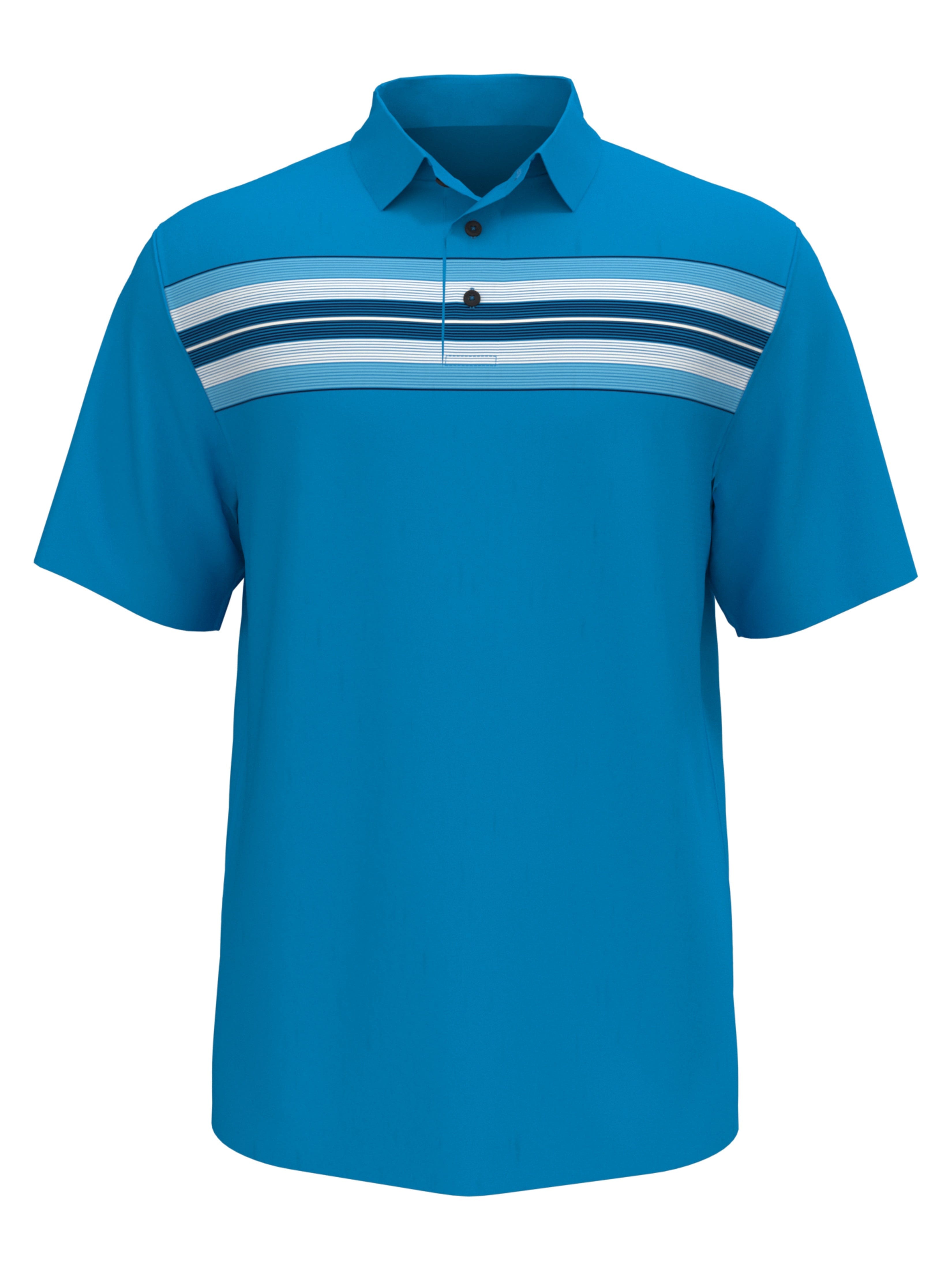 Jack Nicklaus Mens Chest Energy Stripe Polo Shirt, Size Medium, Blithe Blue, 100% Polyester | Golf Apparel Shop
