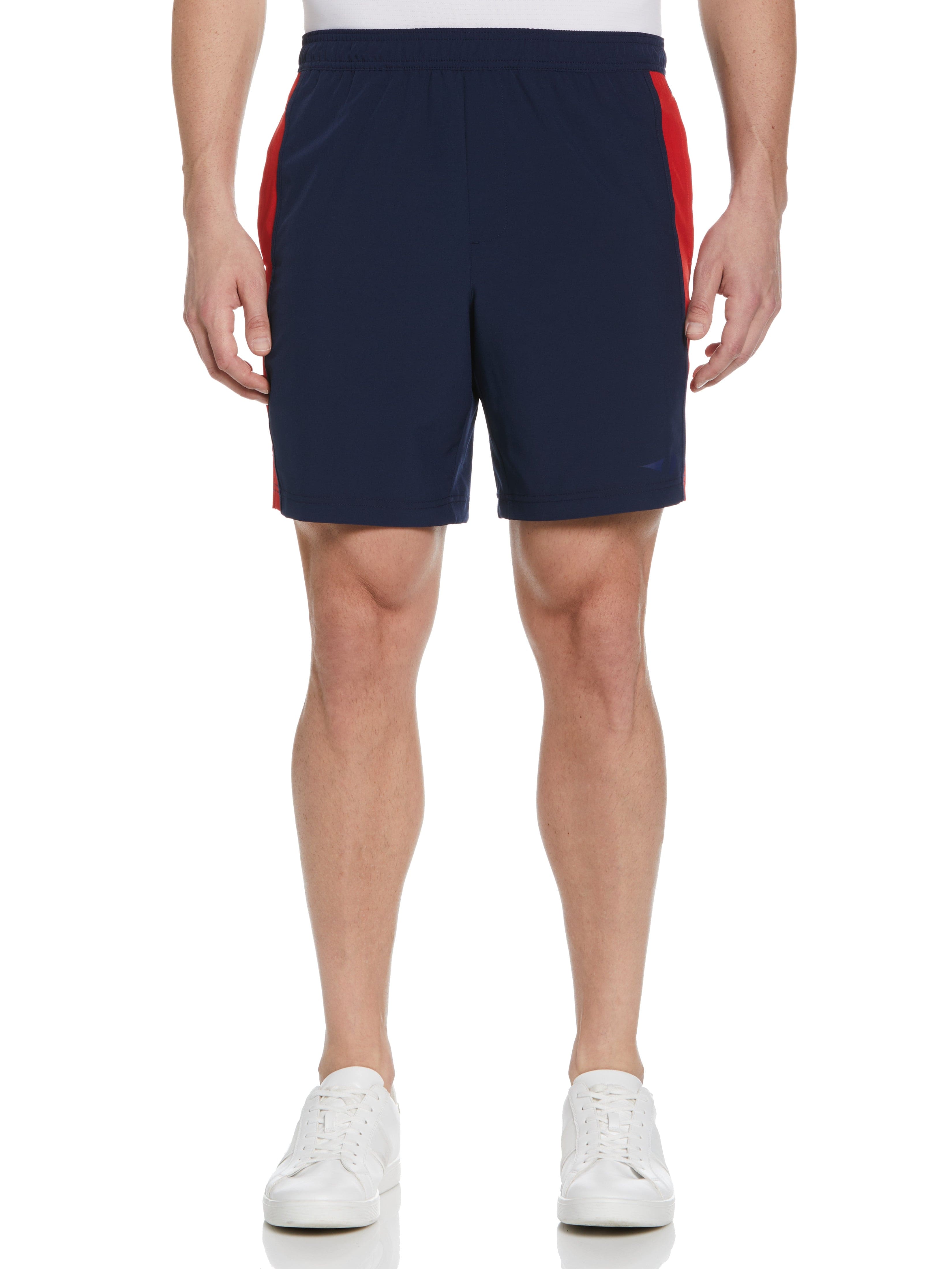 Grand Slam Mens Color Blocked Pull-On Tennis Short, Size Small, Navy Blue, Polyester/Elastane | Golf Apparel Shop