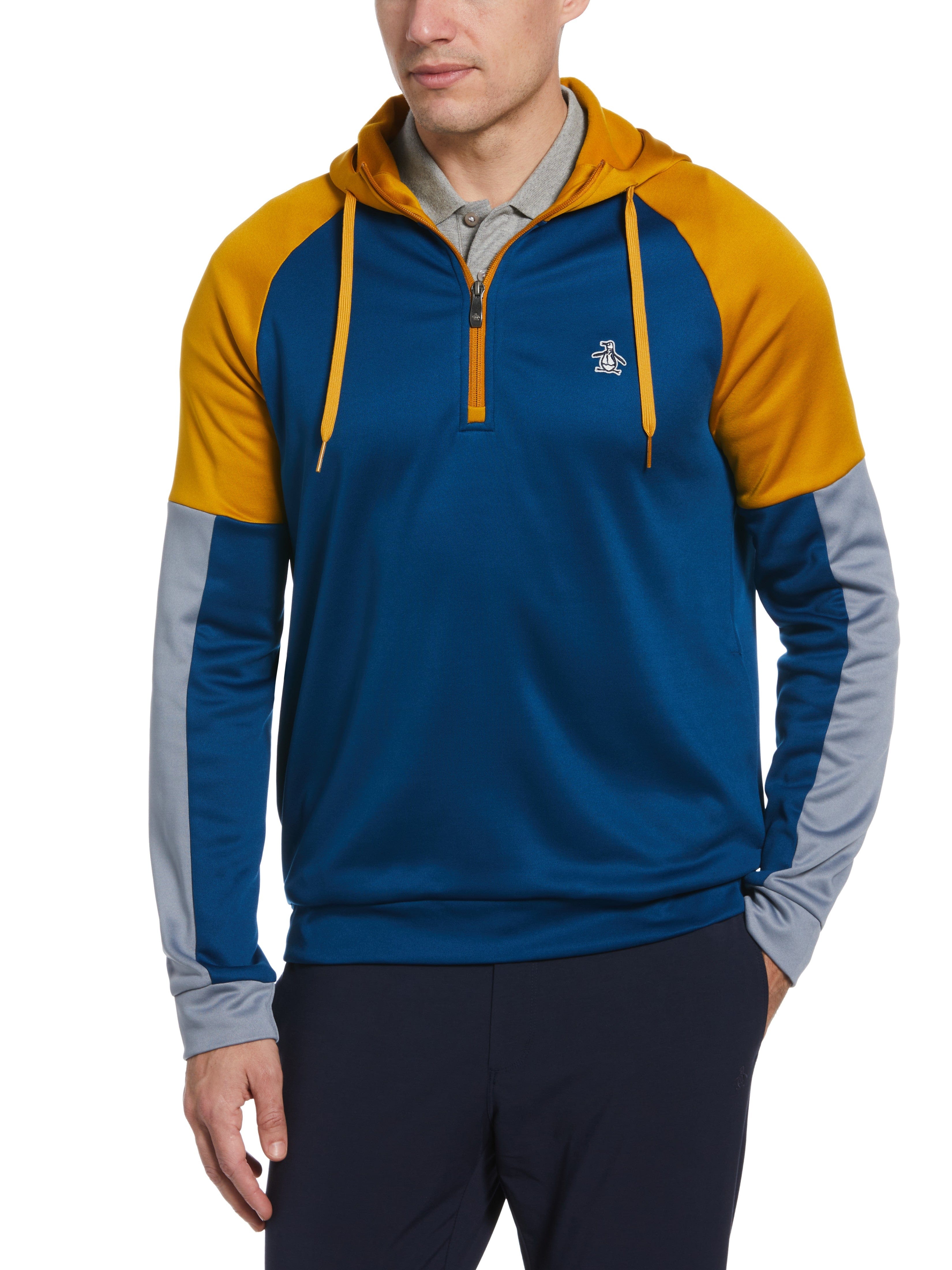 Original Penguin Mens Crossover Hoodie Pullover Top, Size Medium, Blueberry Pancake, 100% Polyester | Golf Apparel Shop