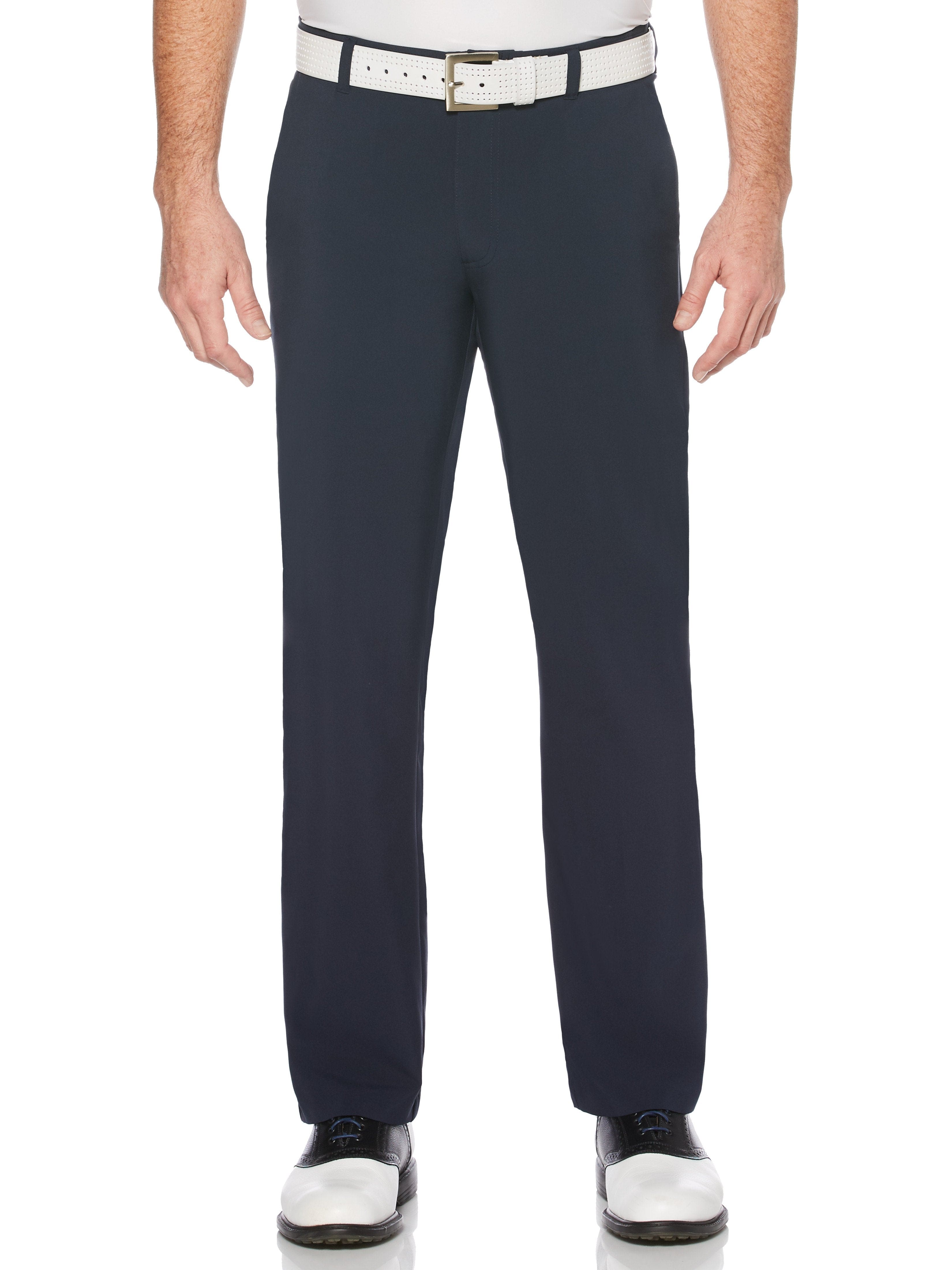 Jack Nicklaus Mens Flat Front Active Flex Pants, Size 40 x 32, Classic Navy Blue, Polyester/Elastane | Golf Apparel Shop
