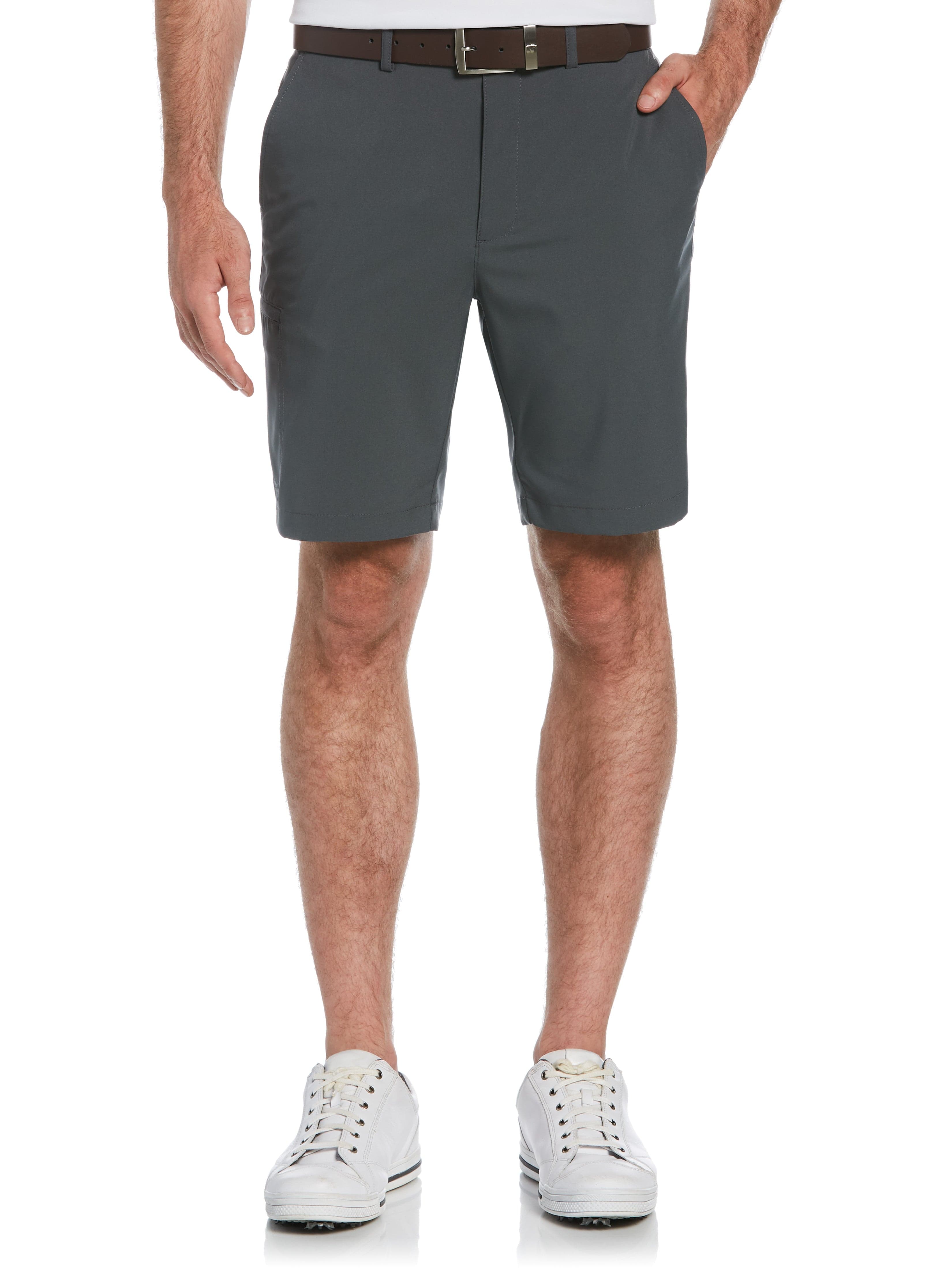 Jack Nicklaus Mens Flat Front Solid Golf Shorts w/ Cargo Pocket, Size 42, Iron Gate Gray, 100% Polyester | Golf Apparel Shop