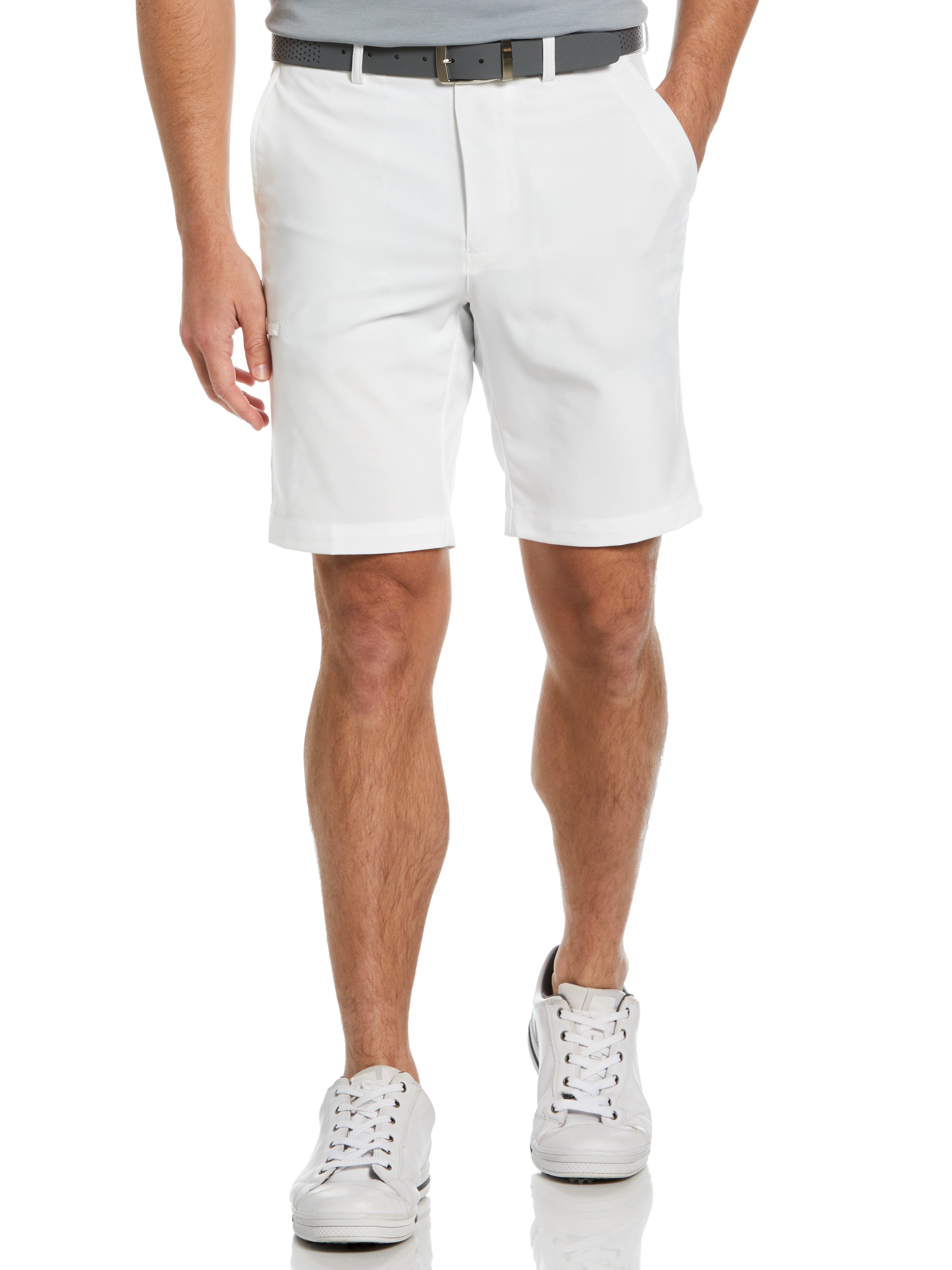 Jack Nicklaus Mens Flat Front Solid Golf Shorts w/ Cargo Pocket, Size 32, White, 100% Polyester | Golf Apparel Shop