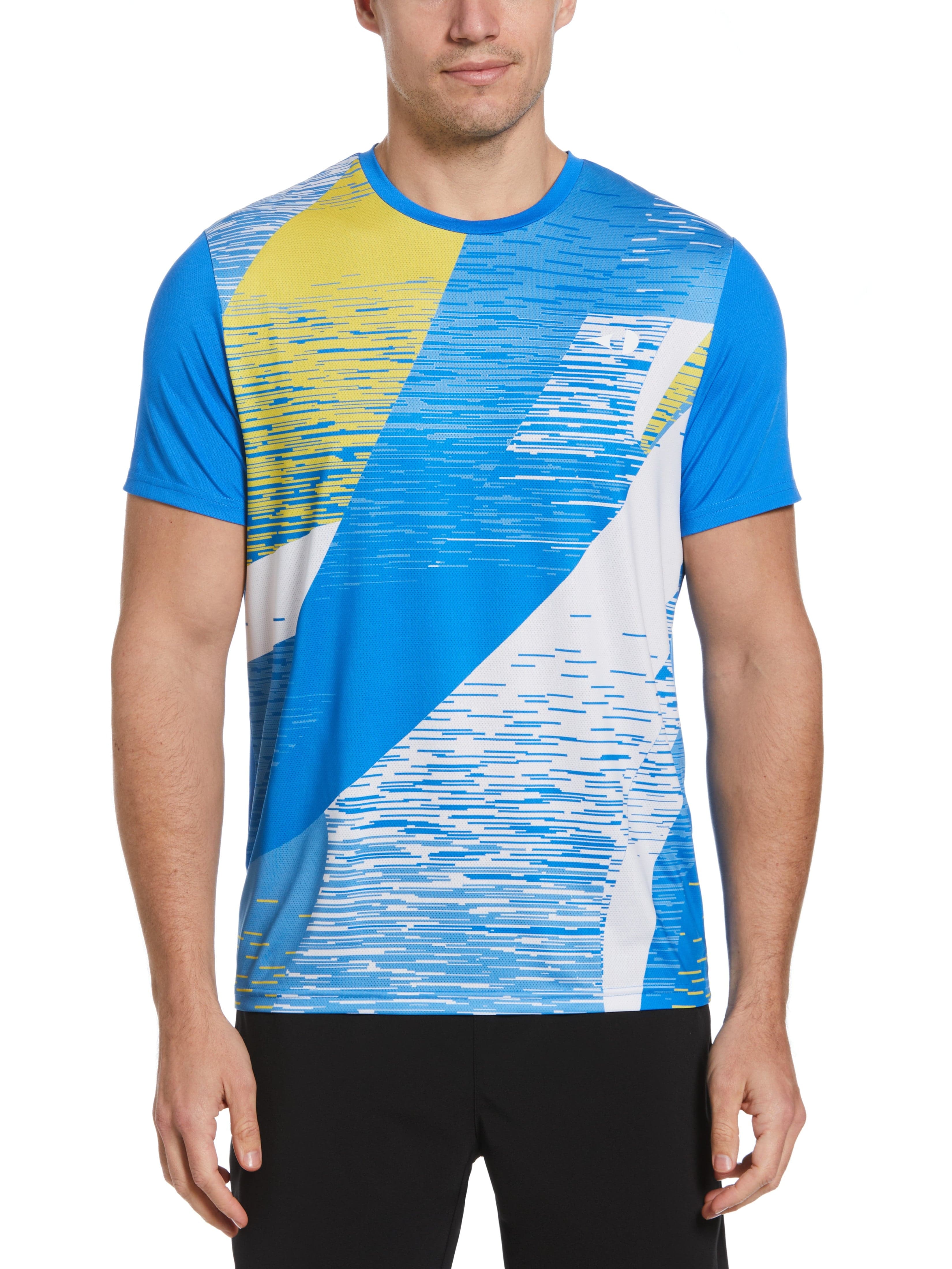 Grand Slam Mens Multicolor Space Dye Tennis T-Shirt, Size XL, Electric Bl Lemonade Blue, Polyester/Spandex | Golf Apparel Shop