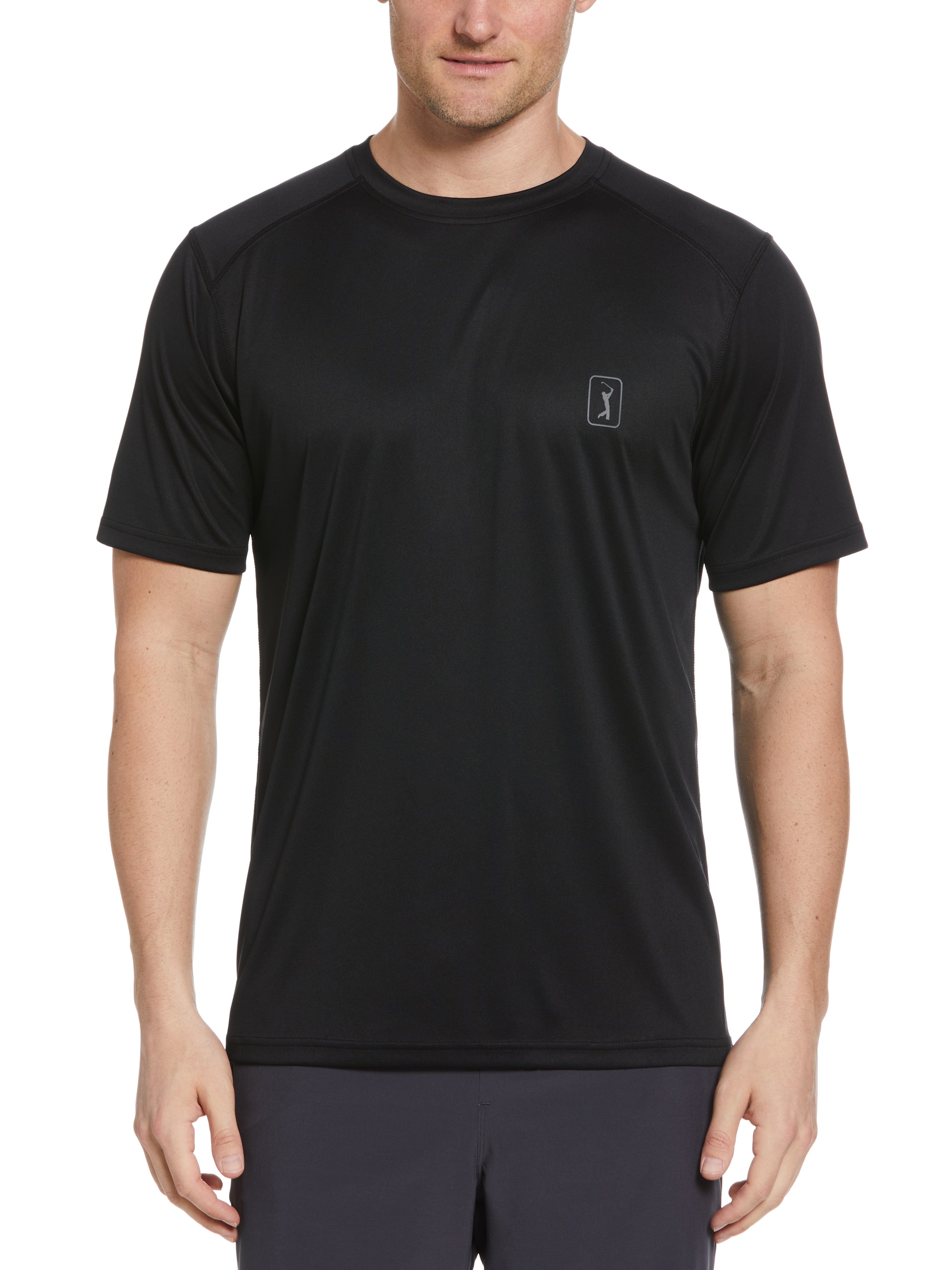 PGA TOUR Apparel Mens Performance Crew Golf T-Shirt, Size XL, Black, 100% Polyester | Golf Apparel Shop