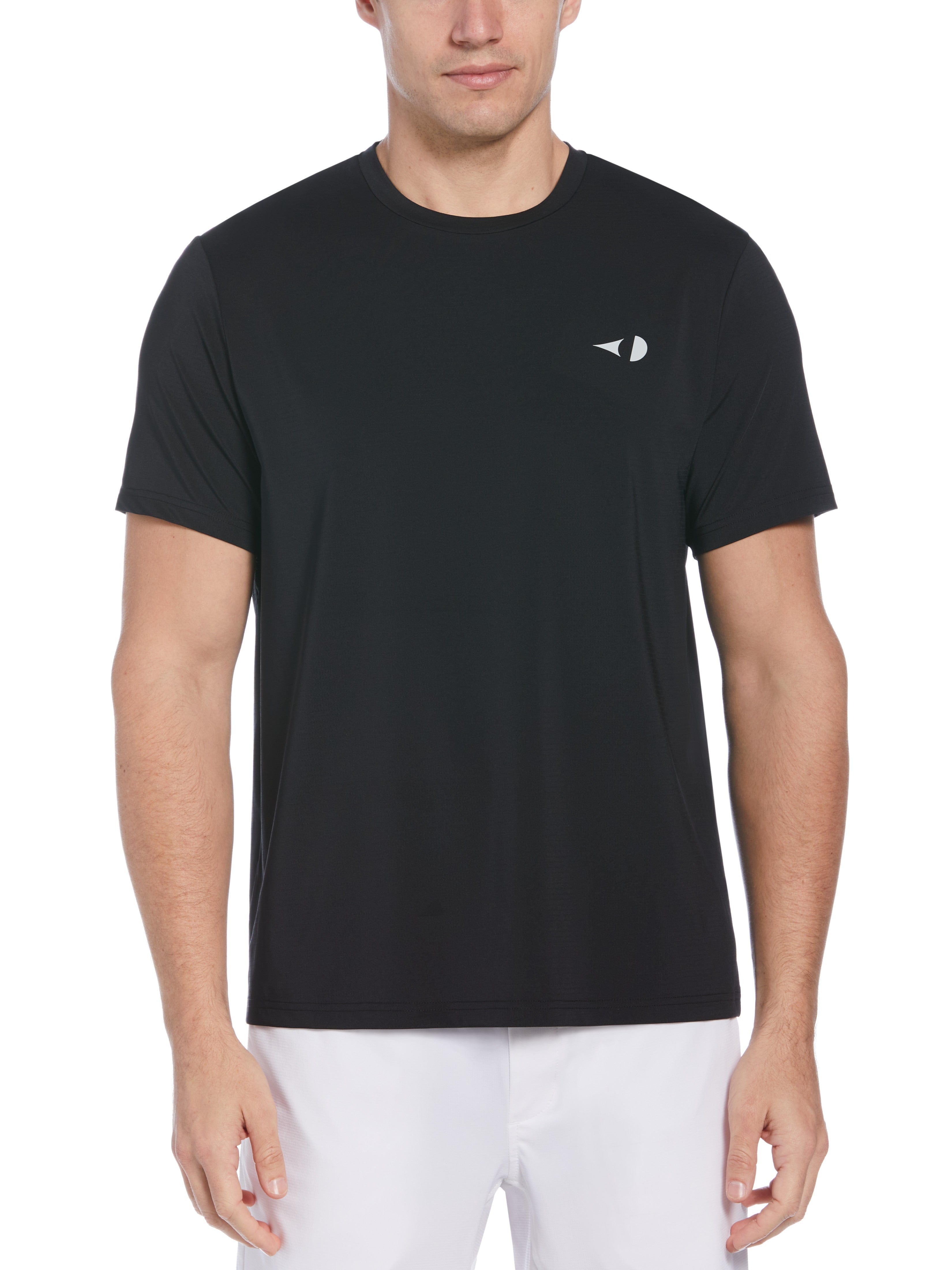 Grand Slam Mens Pin Hole Mesh Tennis T-Shirt, Size Large, Black, Polyester/Elastane | Golf Apparel Shop