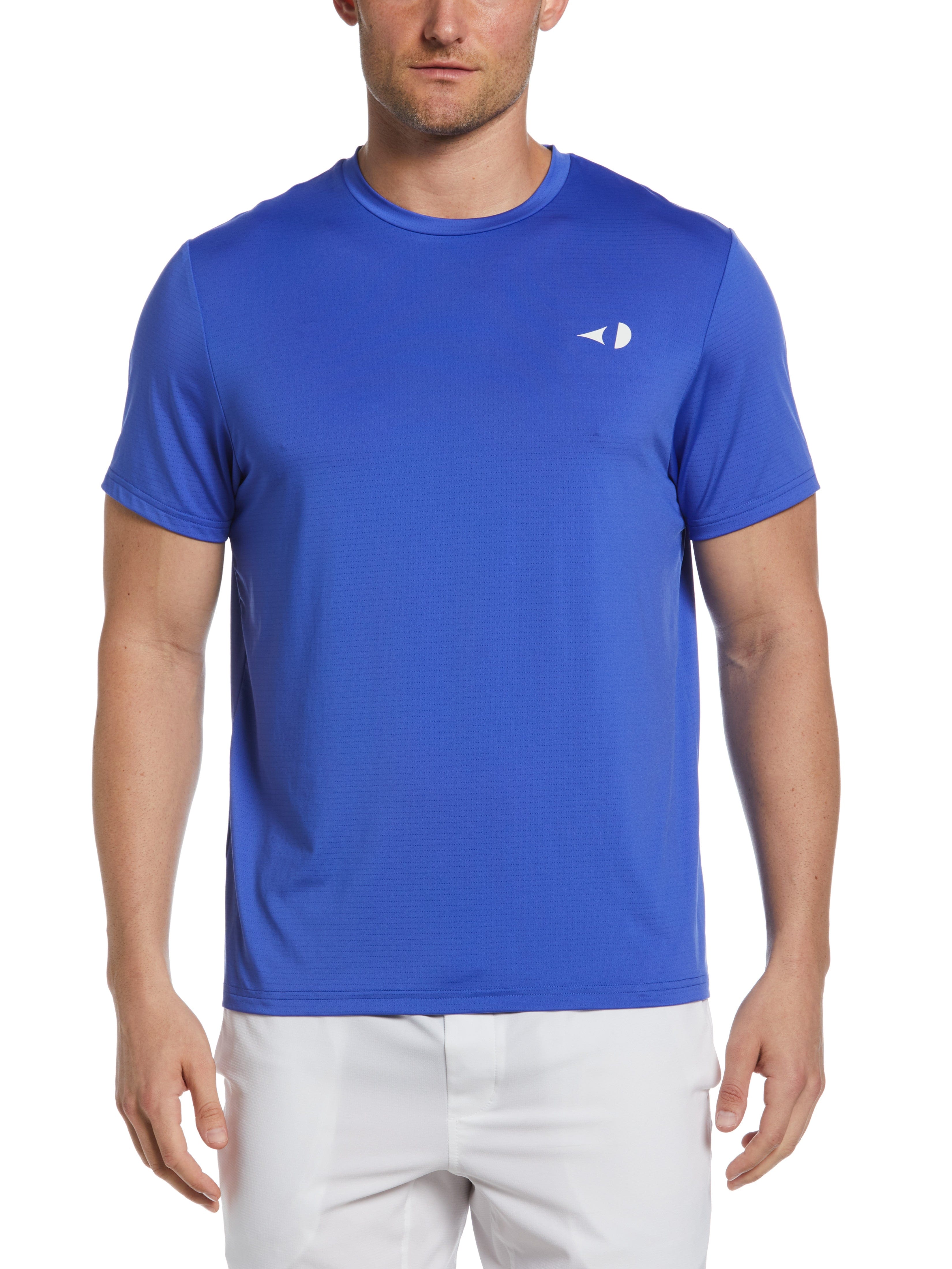 Grand Slam Mens Pin Hole Mesh Tennis T-Shirt, Size Small, Dazzling Blue, Polyester/Elastane | Golf Apparel Shop