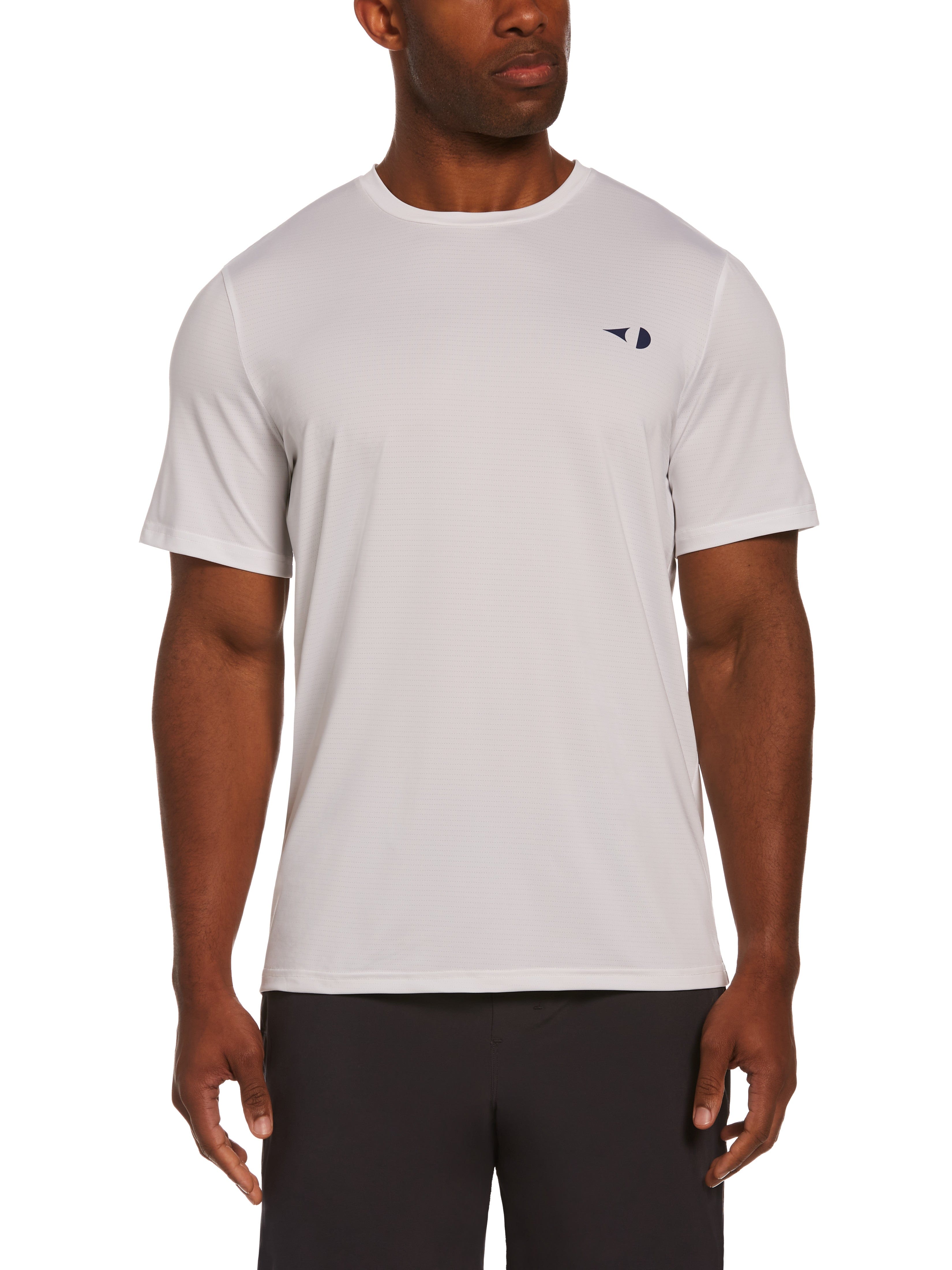 Grand Slam Mens Pin Hole Mesh Tennis T-Shirt, Size XL, White, Polyester/Elastane | Golf Apparel Shop