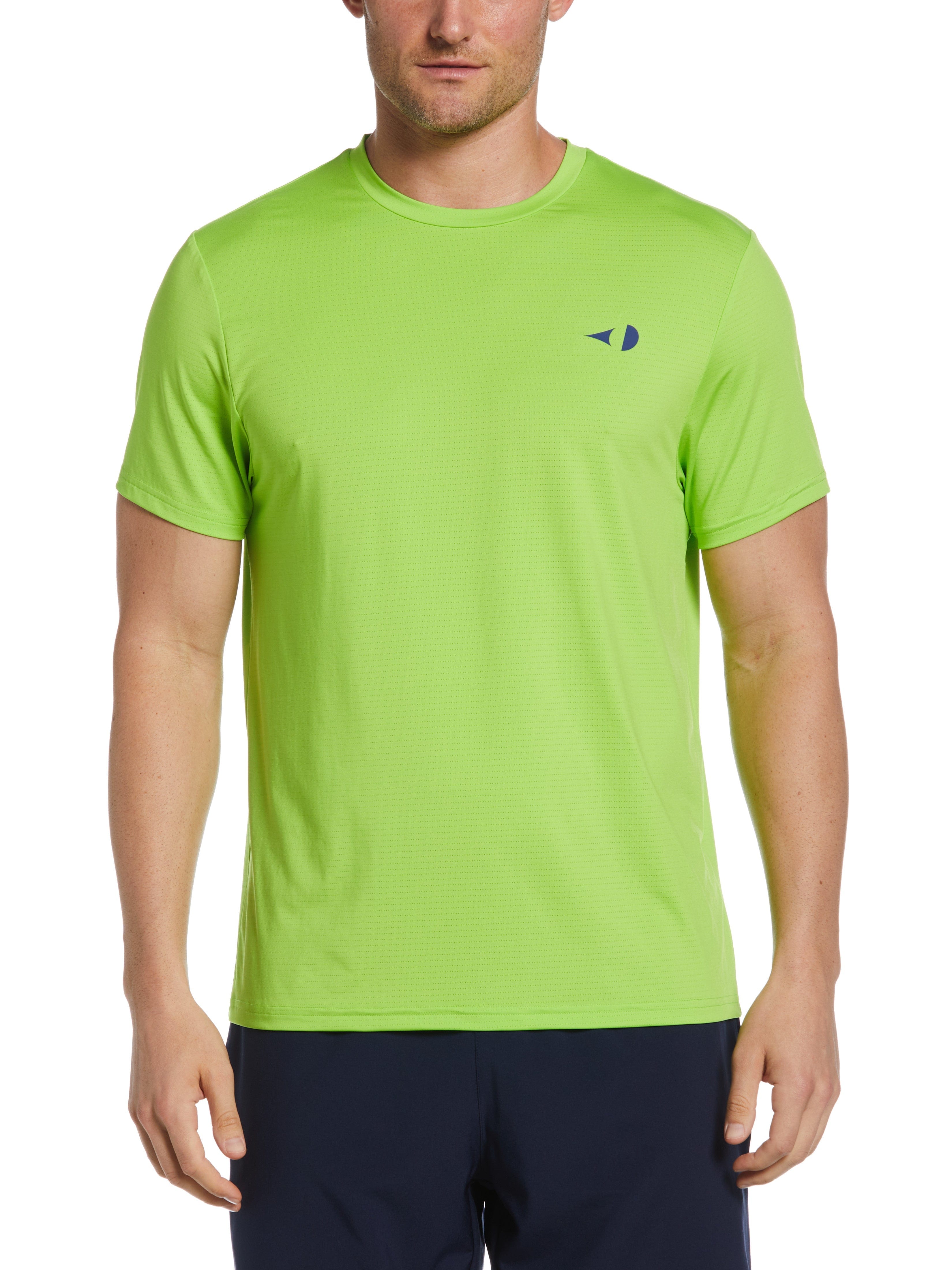 Grand Slam Mens Pin Hole Mesh Tennis T-Shirt, Size Small, White Grape Green, Polyester/Elastane | Golf Apparel Shop