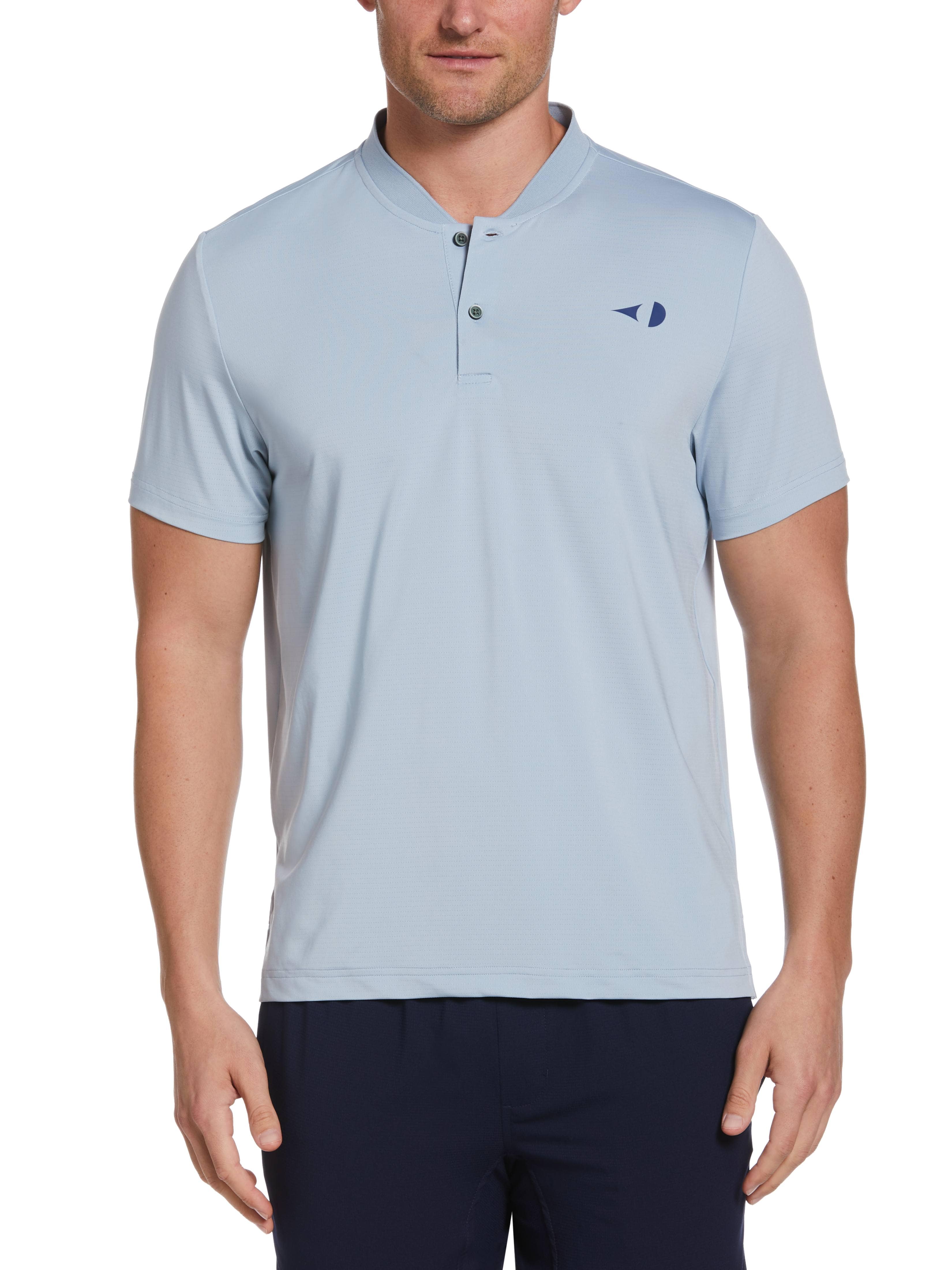 Grand Slam Mens Pinhole Mesh Edge Tennis Polo Shirt, Size Medium, Blue Fog Gray, Polyester/Elastane | Golf Apparel Shop