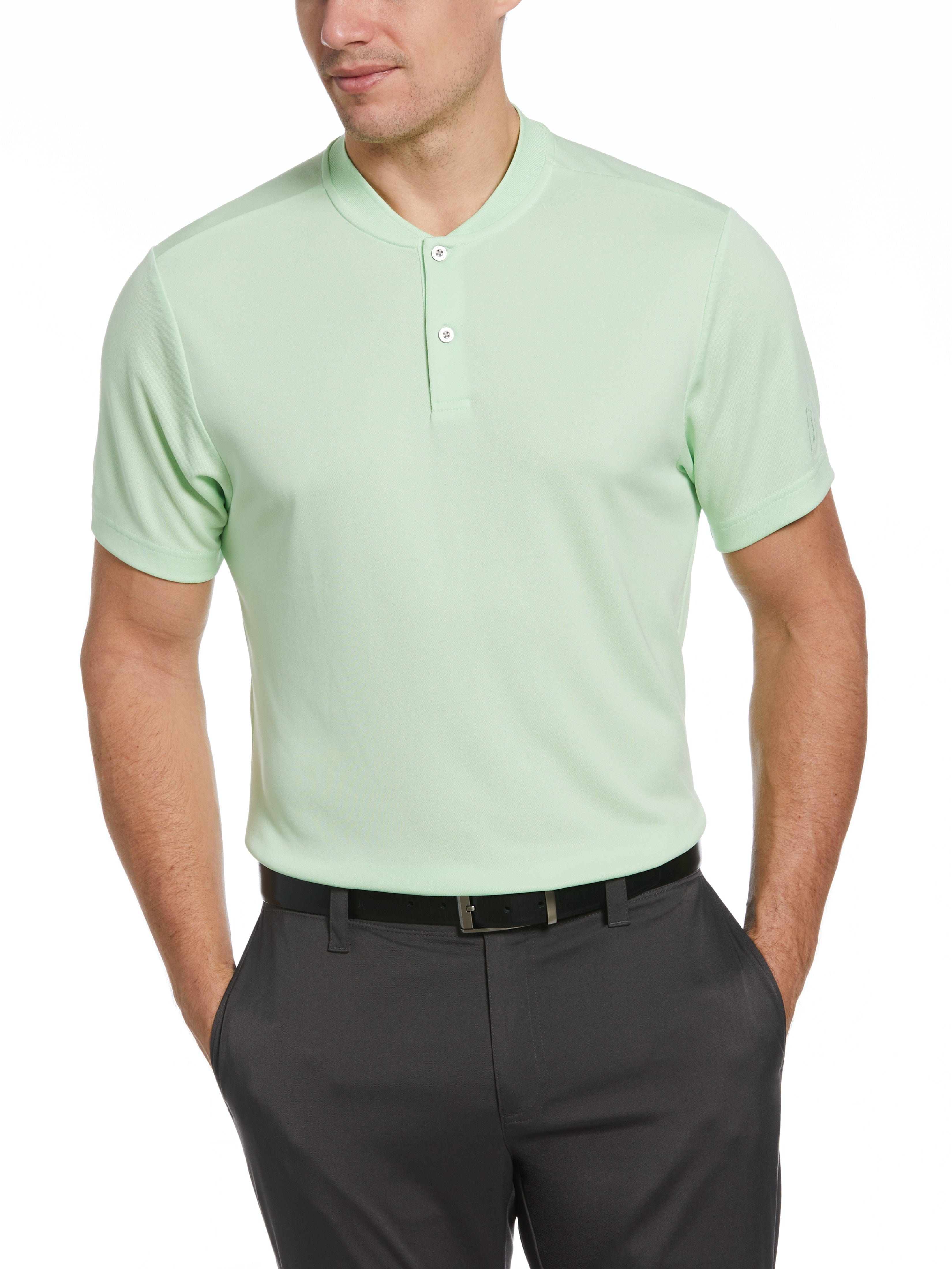 PGA TOUR Apparel Mens Pique Golf Polo Shirt w/ Casual Collar, Size Medium, Patina Green, 100% Polyester | Golf Apparel Shop