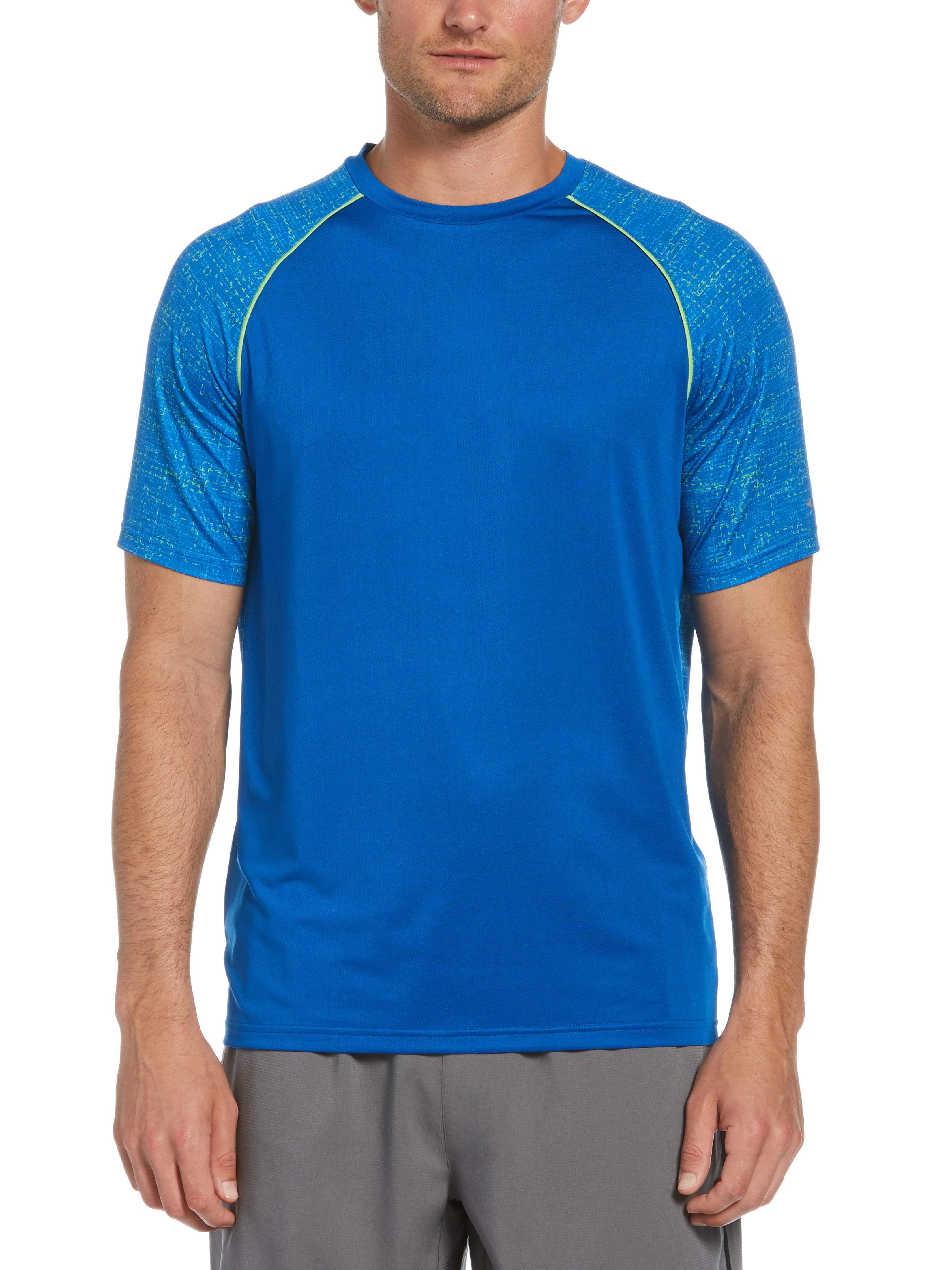 Grand Slam Mens Printed Raglan T-Shirt, Size Medium, Lapis Blue, Polyester/Spandex | Golf Apparel Shop