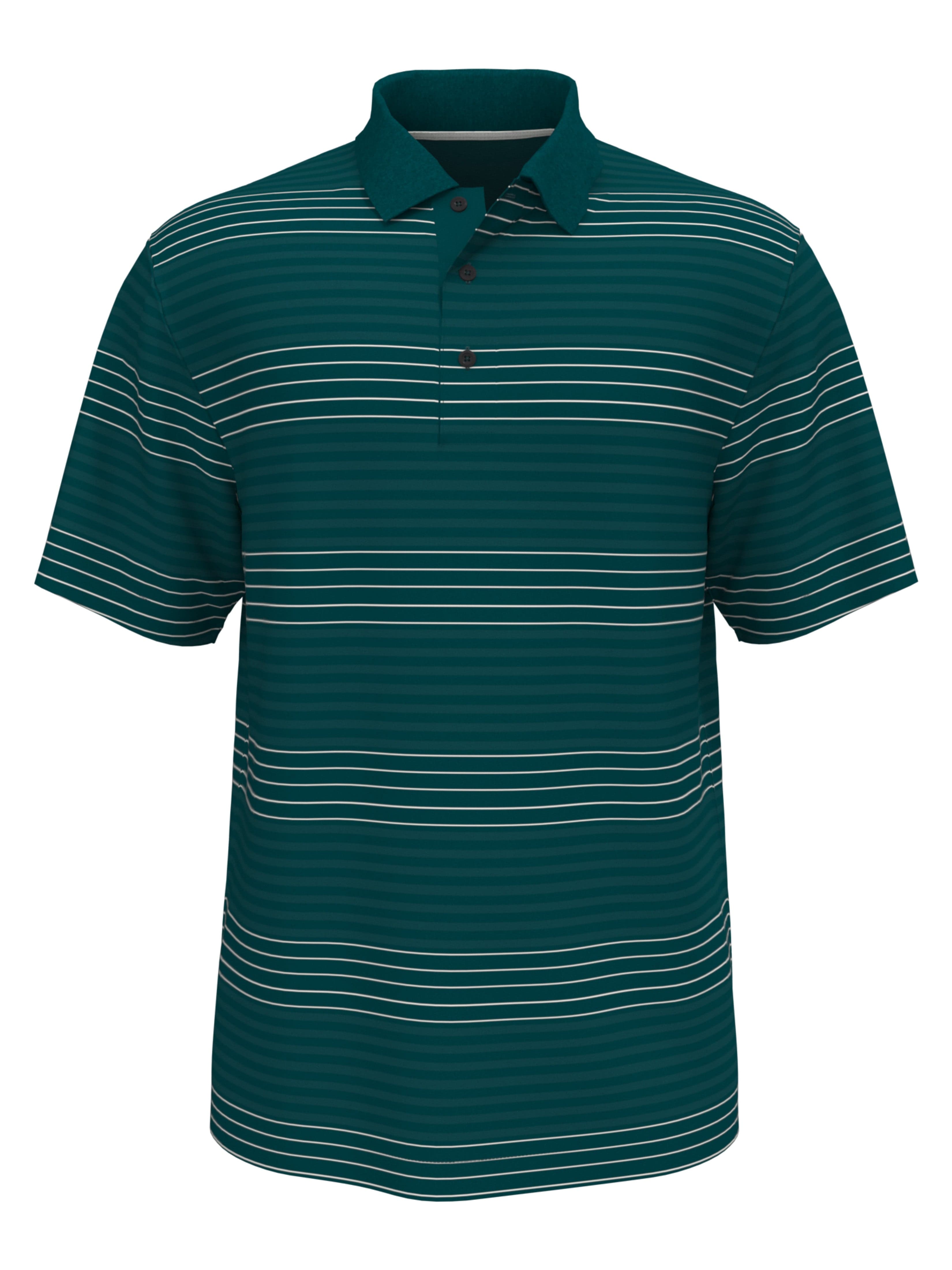 Jack Nicklaus Mens Shadow Energy Stripe Polo Shirt, Size Small, Atlantic Deep Green, 100% Polyester | Golf Apparel Shop
