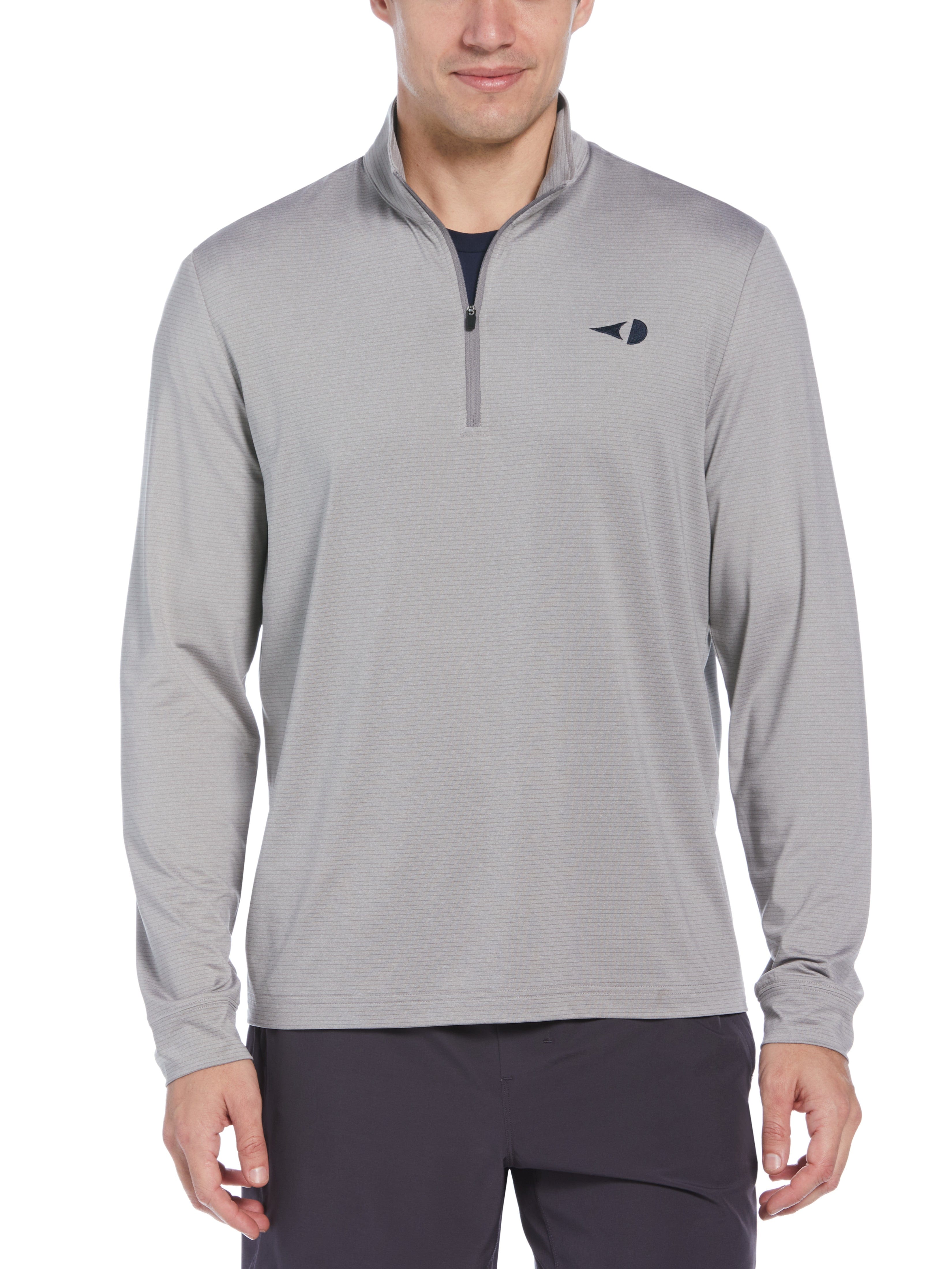 Grand Slam Mens Solar 1/4 Zip Tennis Shirt, Size 2XL, Light Grey Heather Gray, Polyester/Elastane | Golf Apparel Shop