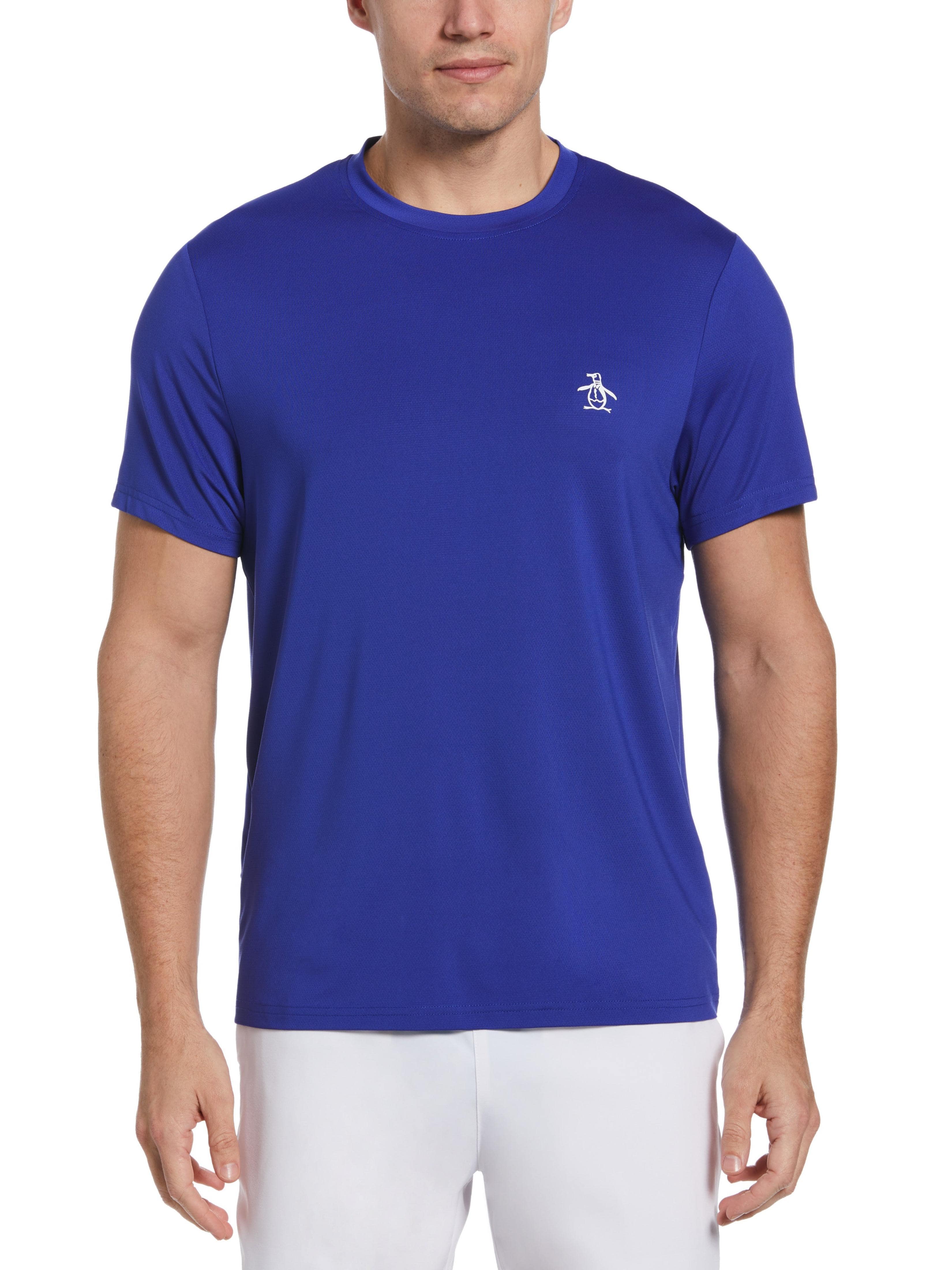 Original Penguin Mens Solid Performance Tennis T-Shirt, Size XL, Blueing, Polyester/Recycled Polyester/Elastane | Golf Apparel Shop