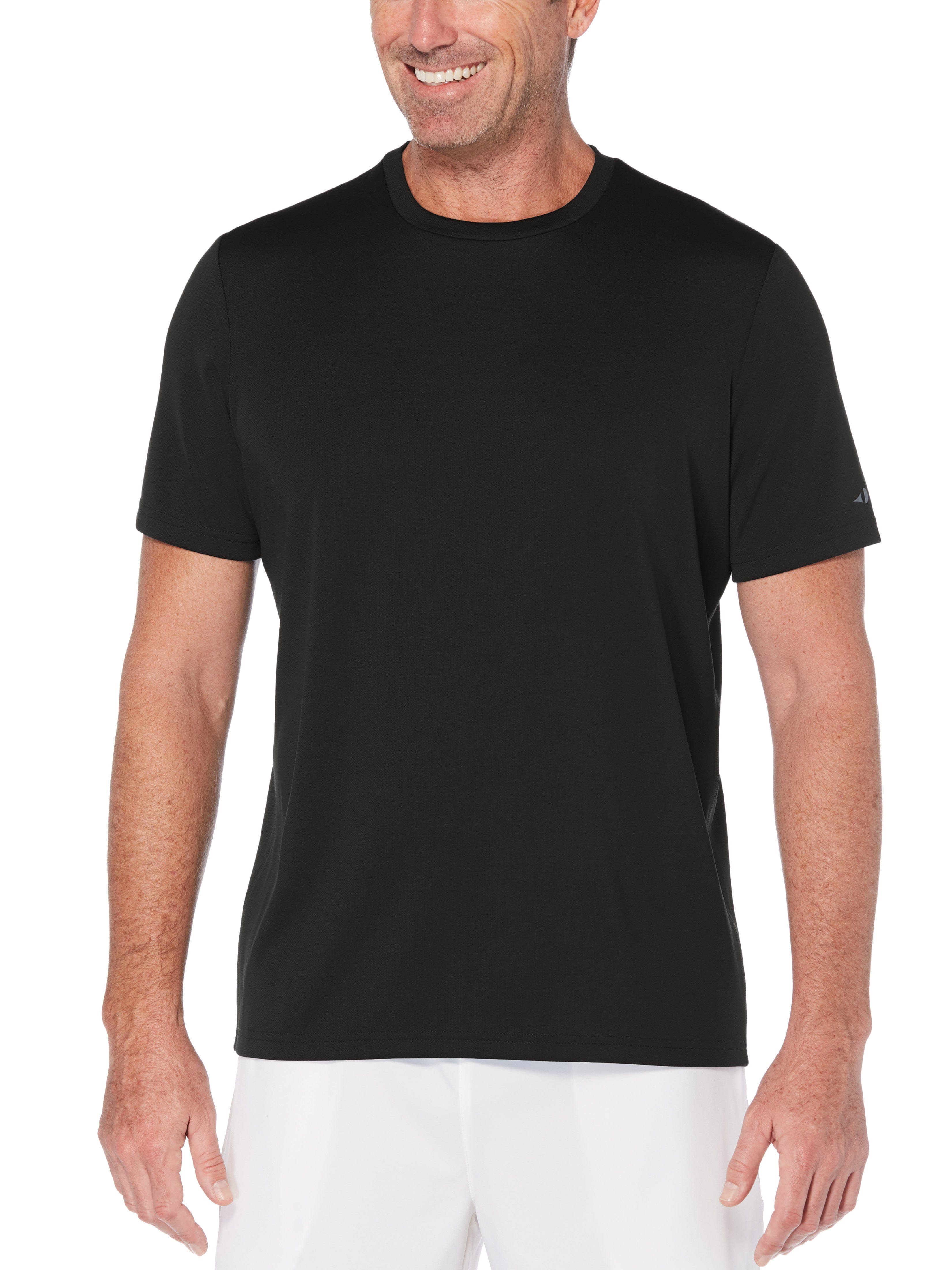 Grand Slam Mens Solid T-Shirt, Size Medium, Black, Polyester/Spandex | Golf Apparel Shop