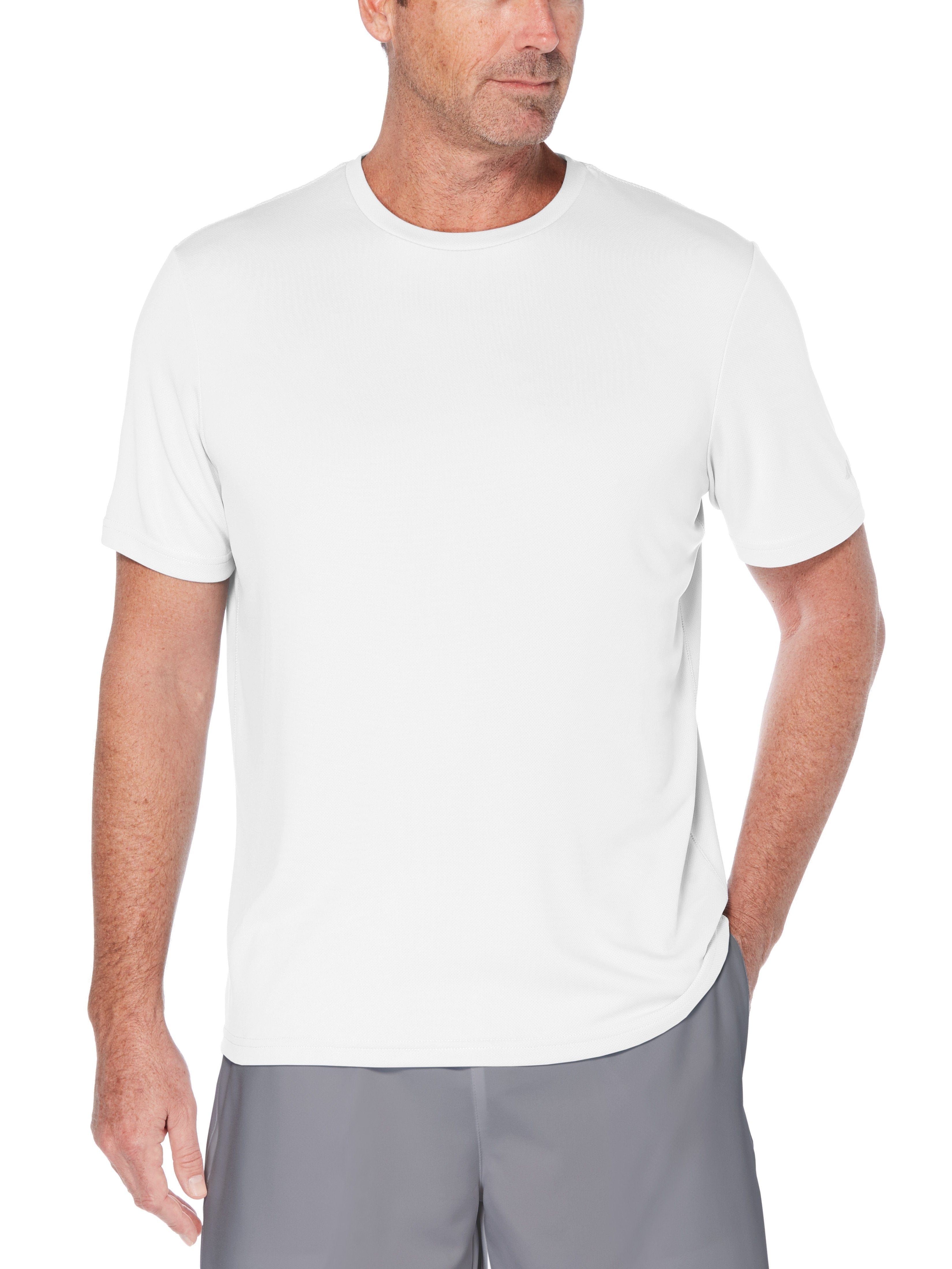 Grand Slam Mens Solid T-Shirt, Size XL, White, Polyester/Spandex | Golf Apparel Shop