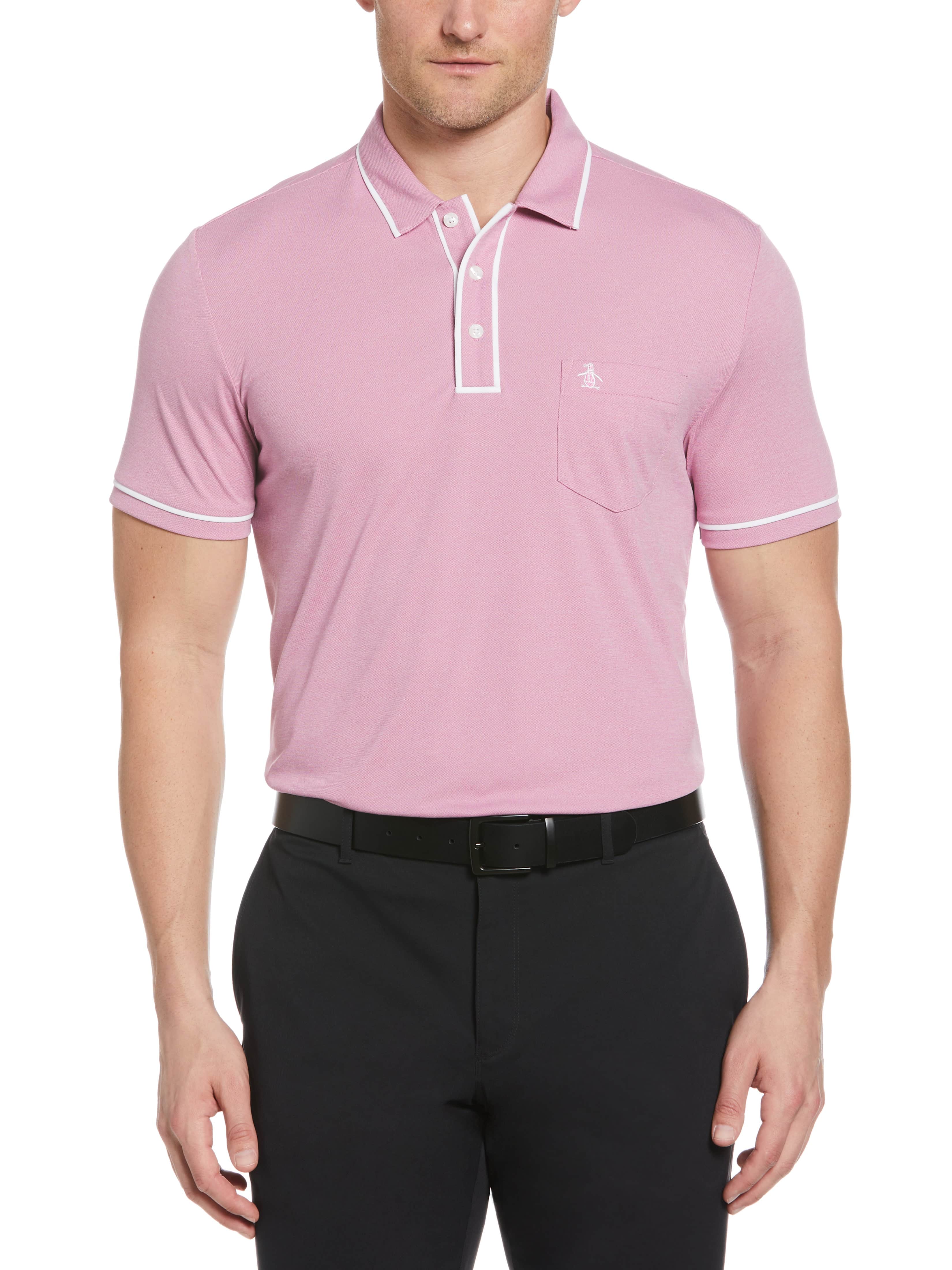 Original Penguin Mens The Performance Earl™ Polo Shirt, Size Small, Rose Bouquet Pink, 100% Polyester | Golf Apparel Shop