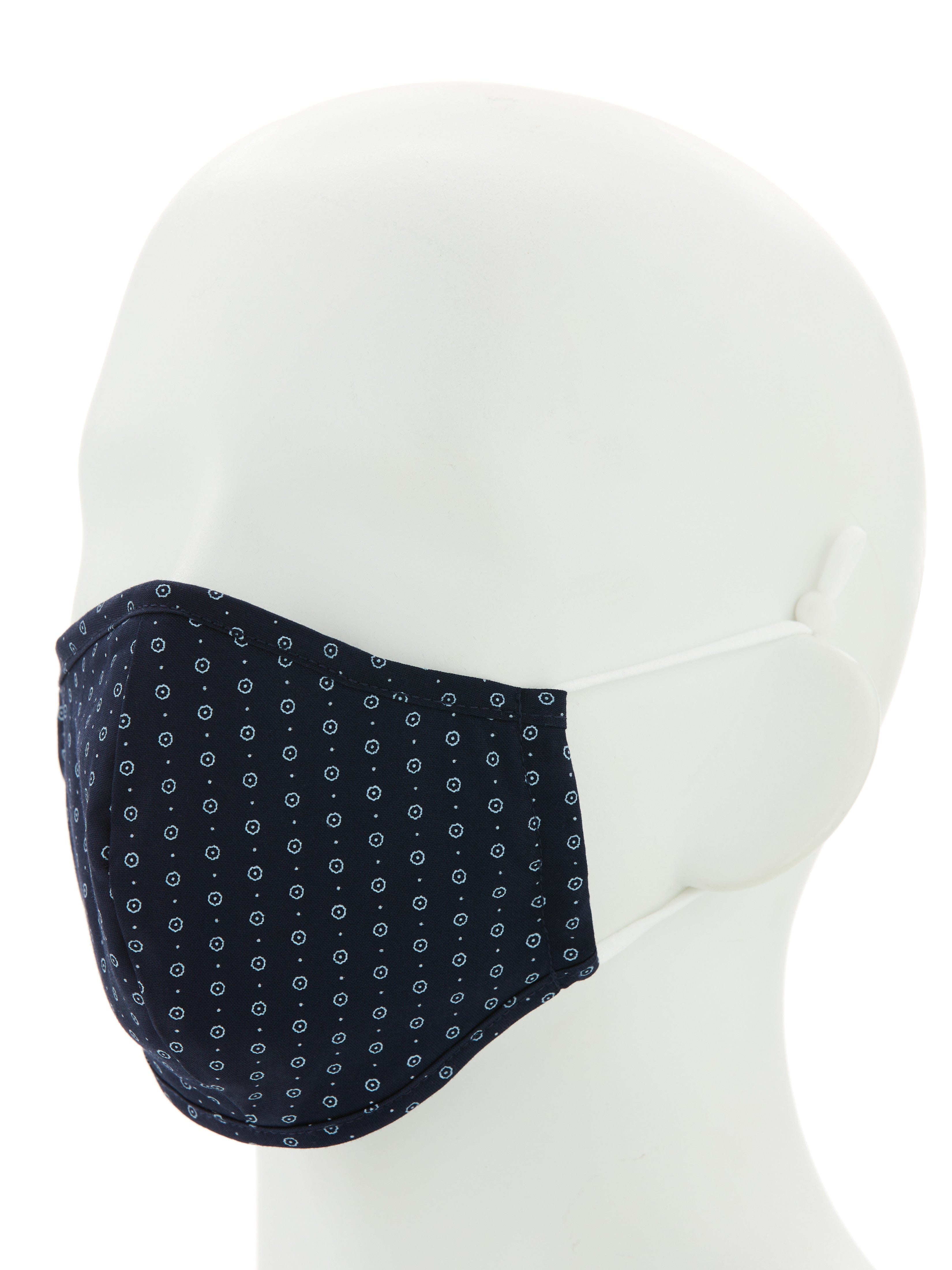 Grand Slam Poplin Print 3 Pack Rounded Face Mask, Assortment 86 White, 100% Cotton | Golf Apparel Shop