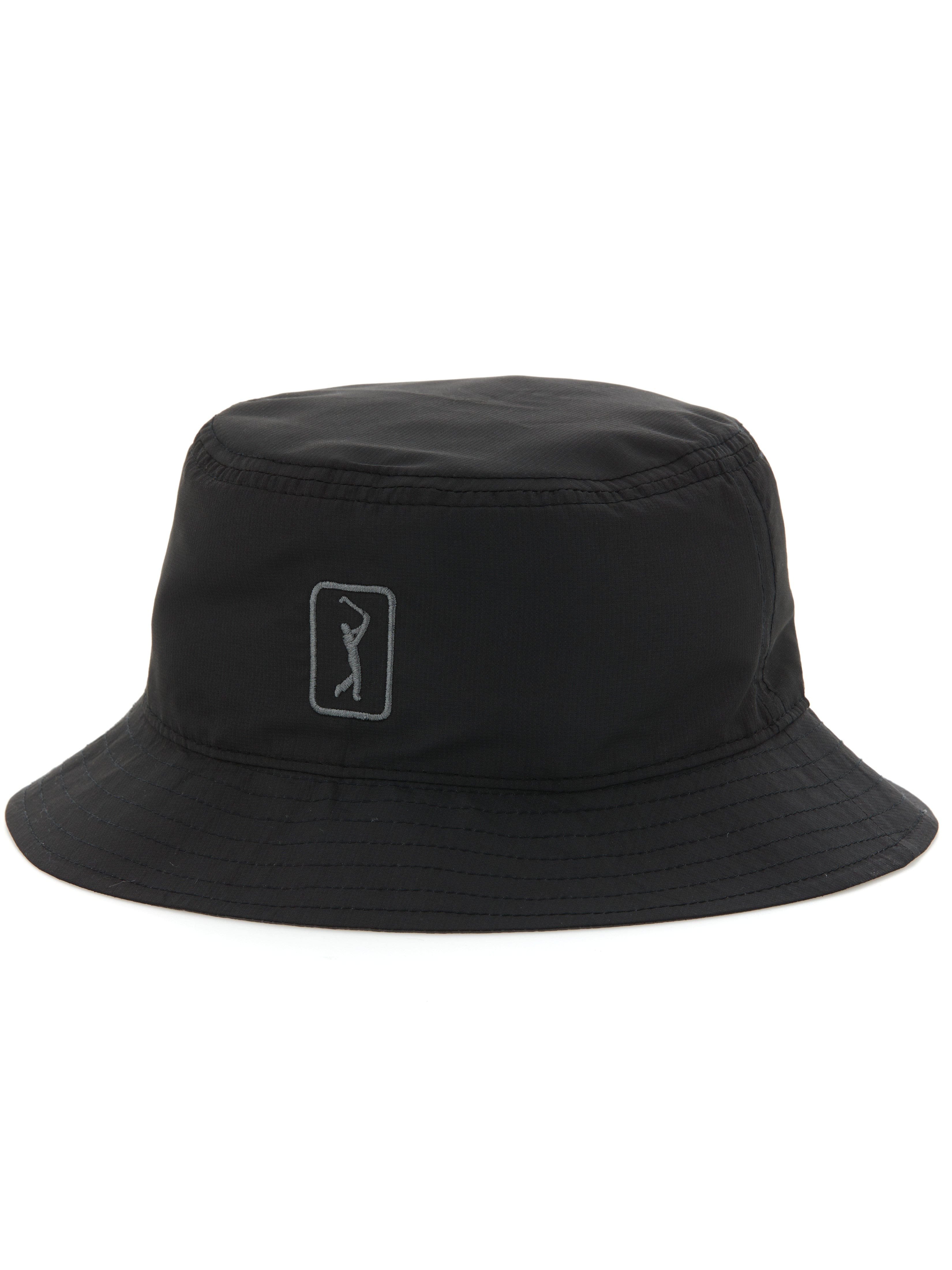PGA TOUR Apparel Reversible Golf Bucket Hat, Black, 100% Polyester | Golf Apparel Shop