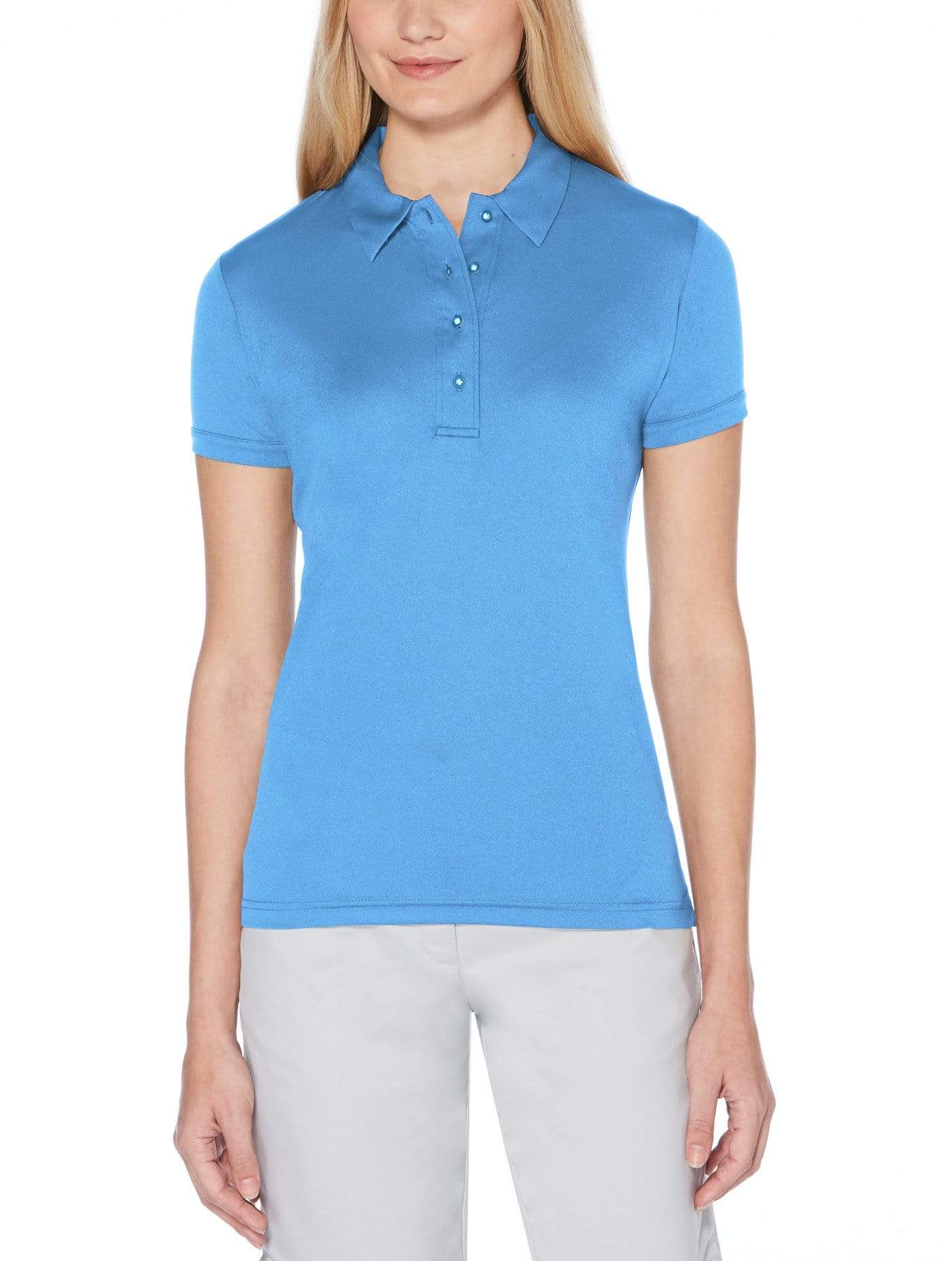 Original Penguin Womens Championship Polo Shirt, Size Large, Amparo Blue, 100% Polyester | Golf Apparel Shop