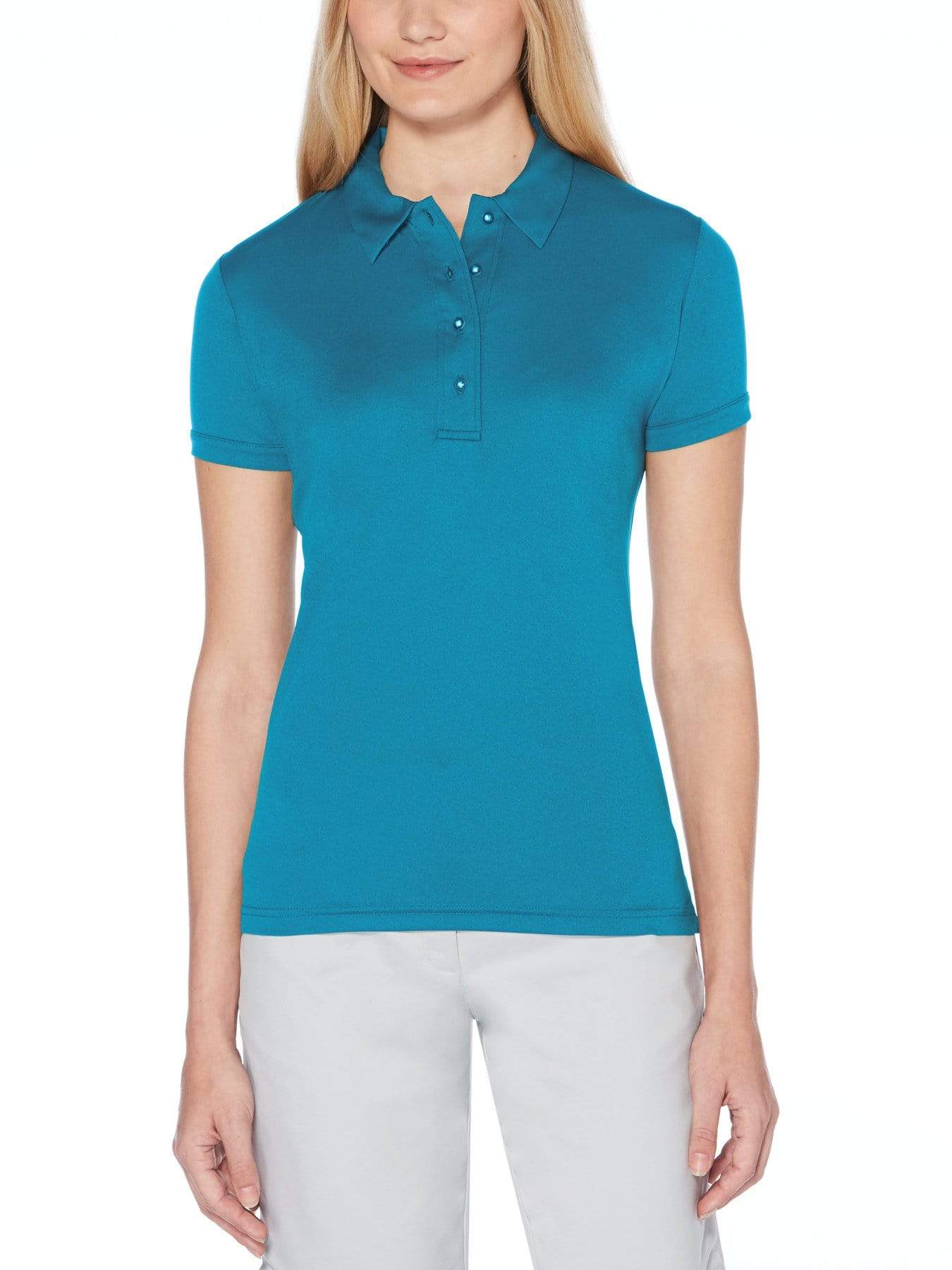 Original Penguin Womens Championship Polo Shirt, Size 2XL, Crystal Teal Blue, 100% Polyester | Golf Apparel Shop