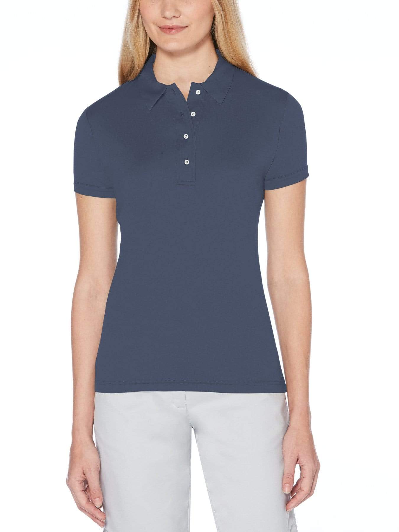 Original Penguin Womens Championship Polo Shirt, Size Medium, Dark Navy Blue, 100% Polyester | Golf Apparel Shop