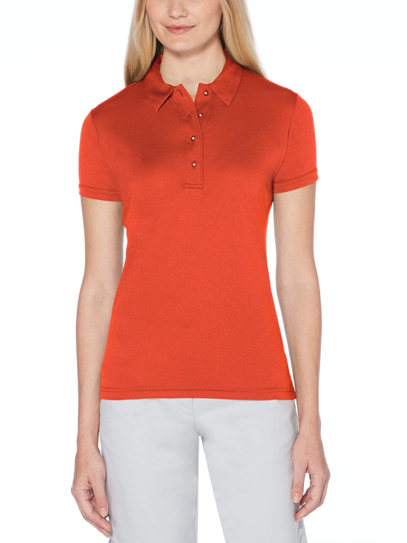 Original Penguin Womens Championship Polo Shirt, Size 2XL, Flame Scarlet Orange, 100% Polyester | Golf Apparel Shop