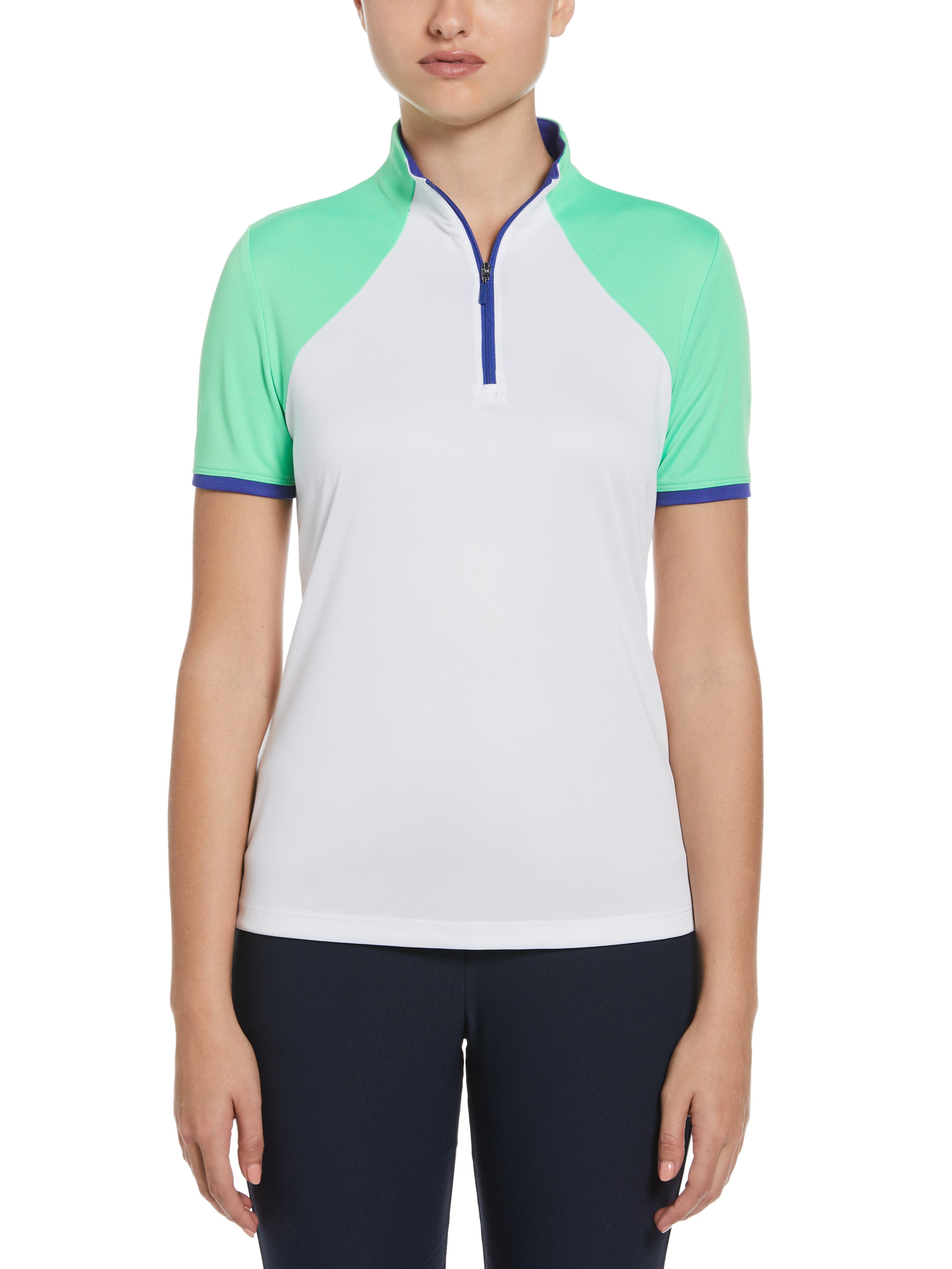 PGA TOUR Apparel Womens Color Block Golf Shirt, Size 2XL, White, 100% Polyester | Golf Apparel Shop