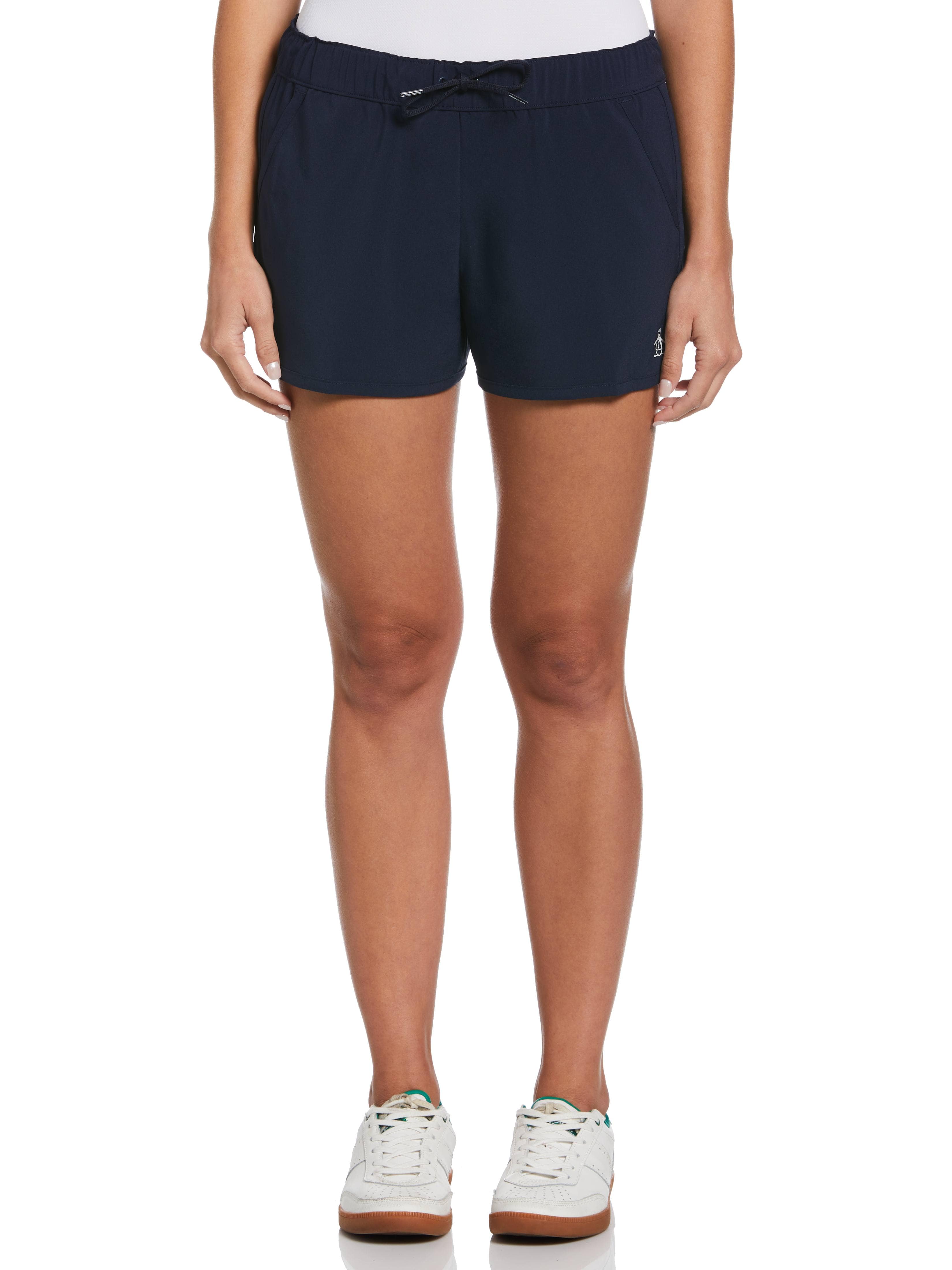 Original Penguin Womens Drawstring Shorts, Size 2XL, Dark Navy Blue, Poly Blend | Golf Apparel Shop