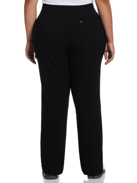 Callaway Apparel Women's Plus Pull-On Stretch Tech Flat Front Golf Pant
