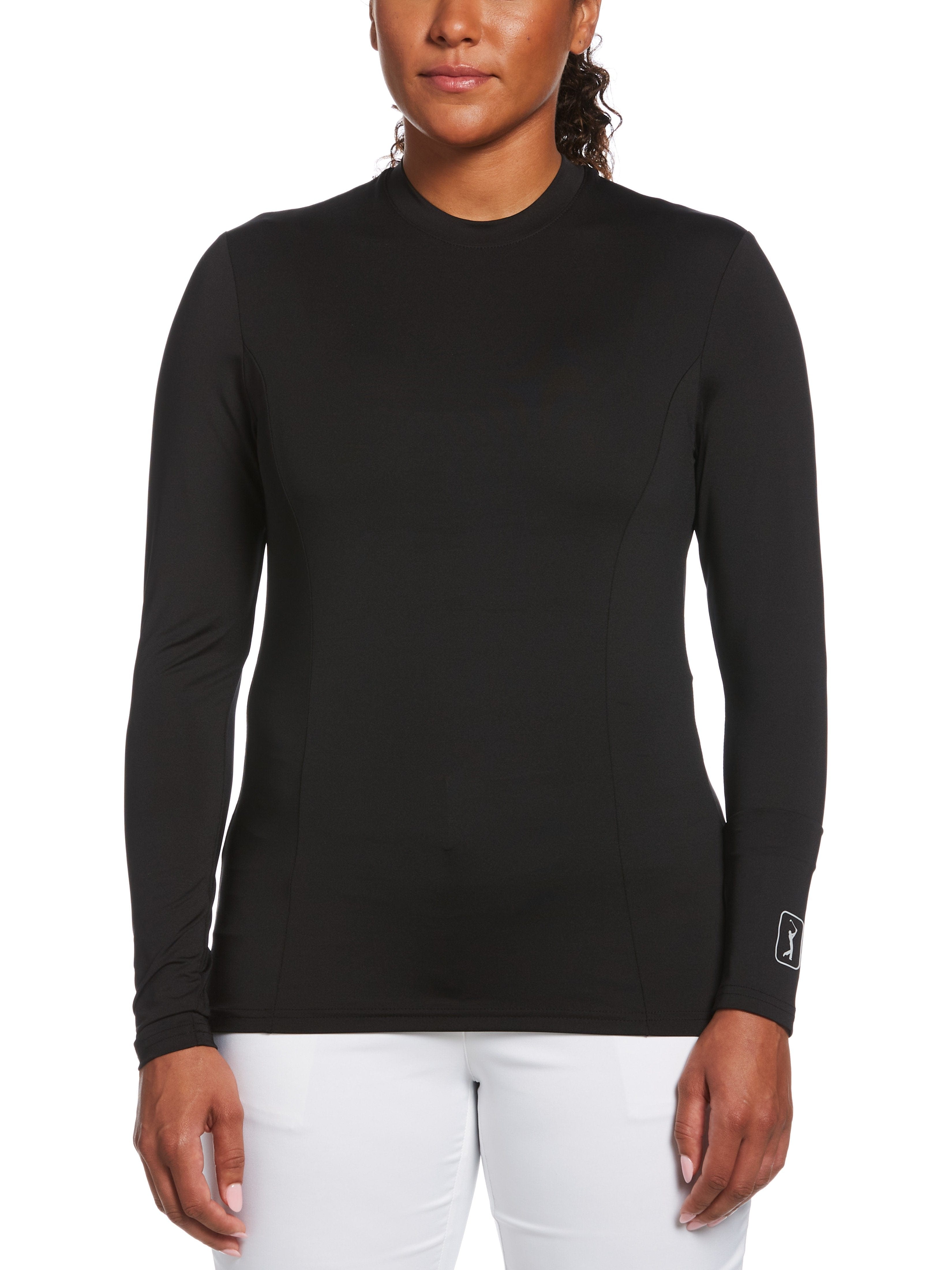 PGA TOUR Apparel Womens Solar Block Crew Jacket Top, Size XL, Black, Polyester/Elastane | Golf Apparel Shop