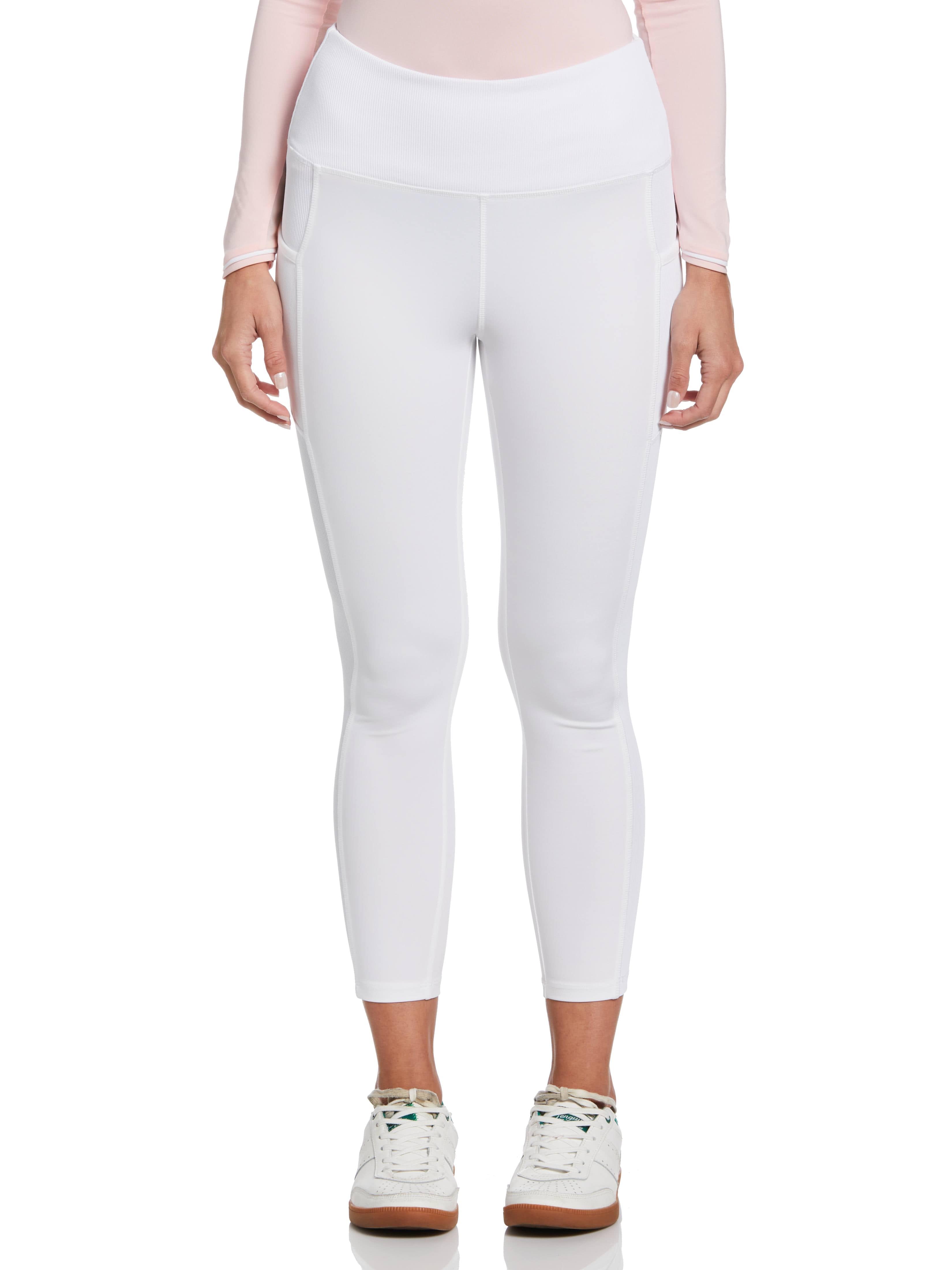 Original Penguin Womens Solid Tennis Leggings, Size XL, White, Nylon/Elastane | Golf Apparel Shop