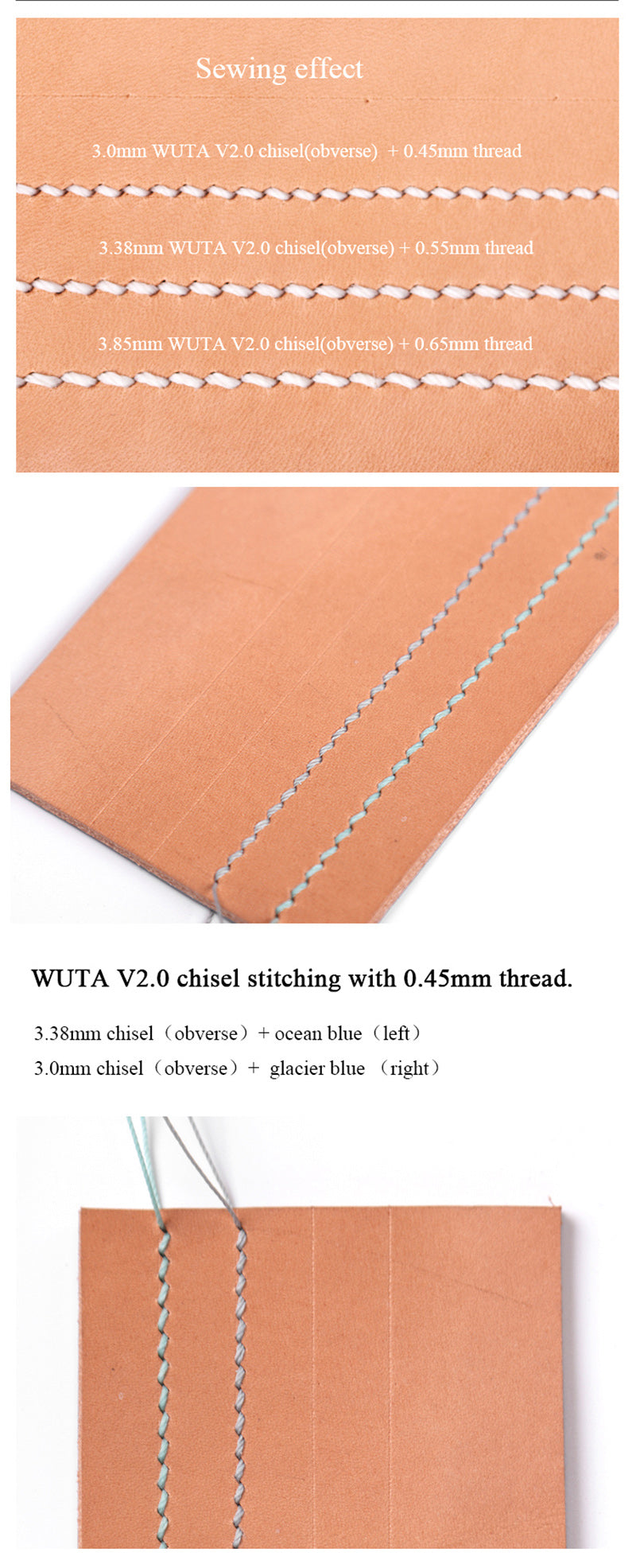 Leather Sewing Round Waxed Thread Polyester Hand Sewing Line Leather Work  Cord 117 Meters 0.45mm – WUTA LEATHER