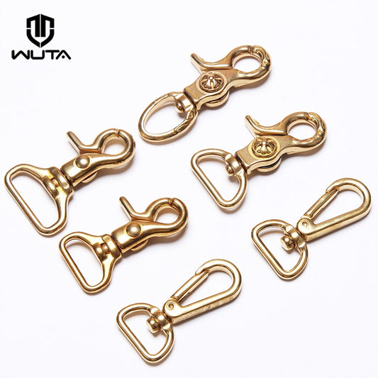 WUTA Leather D Tail Hook Buckle and Metal Roller Pin Buckle DIY Accessories for Bag Buckle-Gold 16mm-2pcs