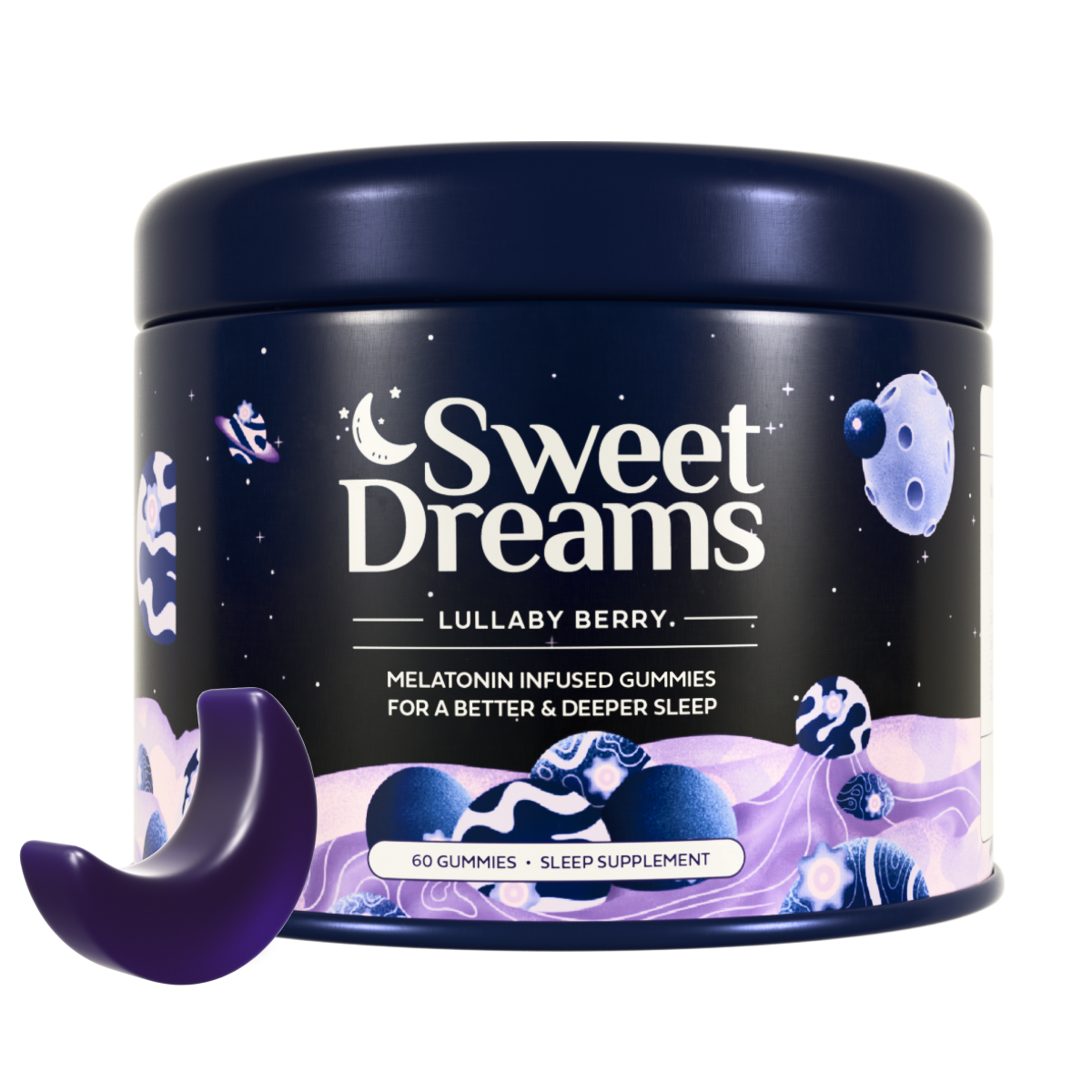 SweetDreams Sleep Gummies with Melatonin & Magnesium | For Sleep & Relaxation | 60 Gummies - Sweet Dreams product image