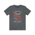 T-Shirt Dark Grey Heather / S If You See A Shark Don't Panic | Men's Jersey Short Sleeve Tee KRG Prints