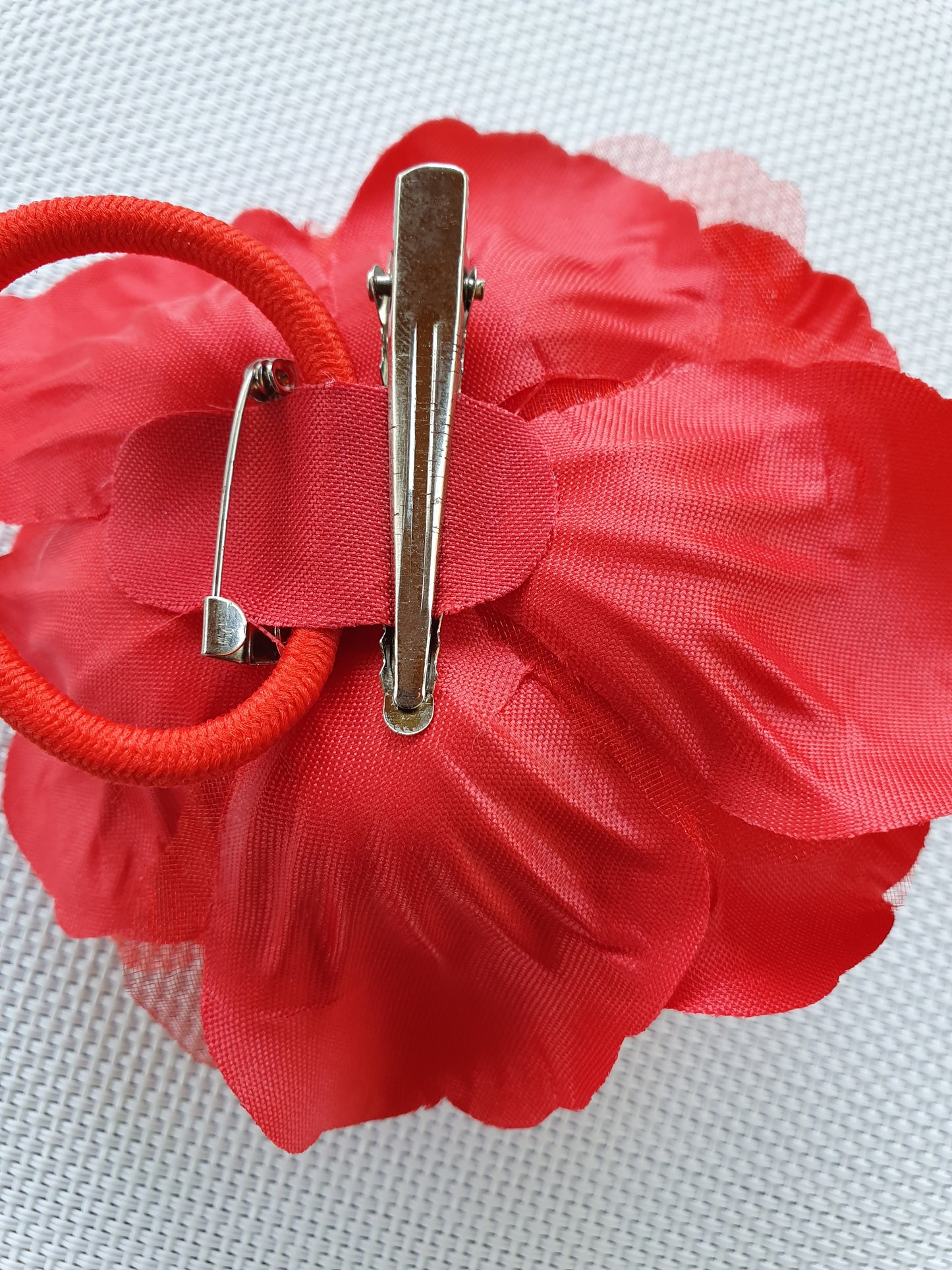 Haarspange Ansteckblume Rot 10cm