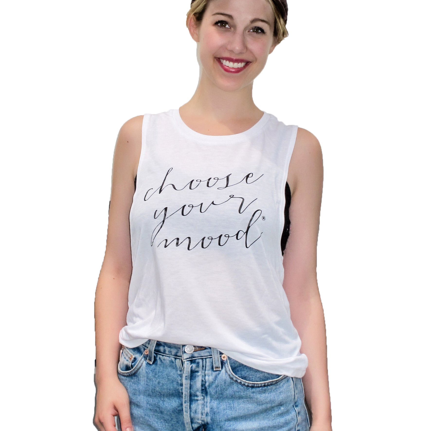Choose Your Mood Motivational Tank - White – Lifetherapy