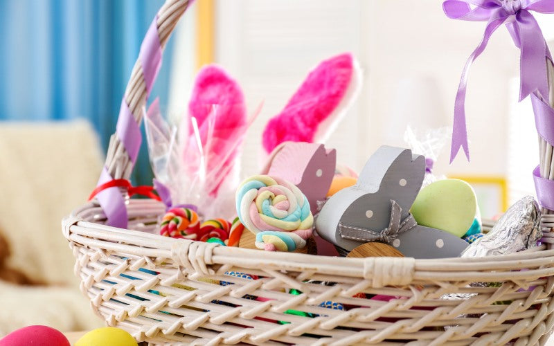 colorful easter baskets