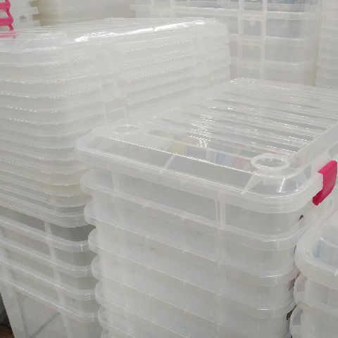 plastic box container on shelf store