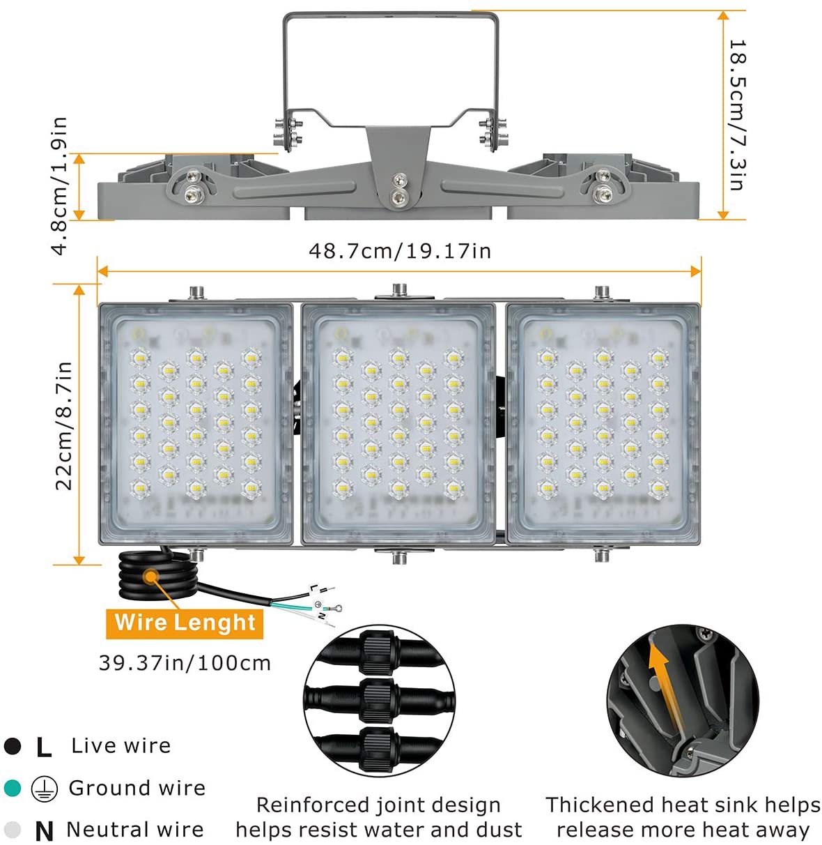 stasun led flood light 150w