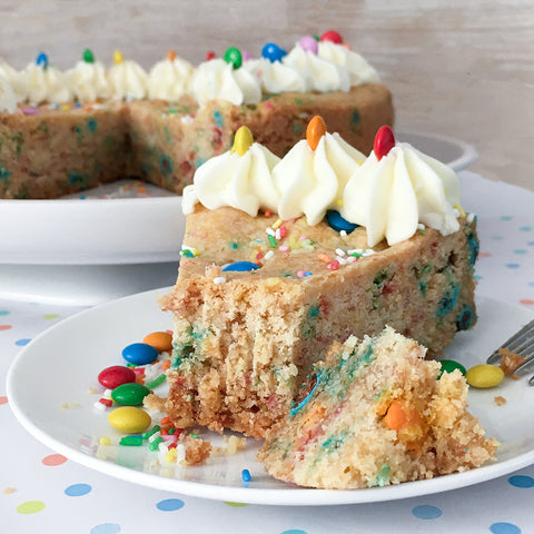 Piece of confetti cookie cake