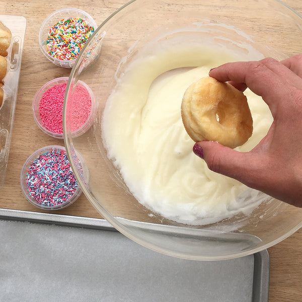 Dip your doughnuts into your icing