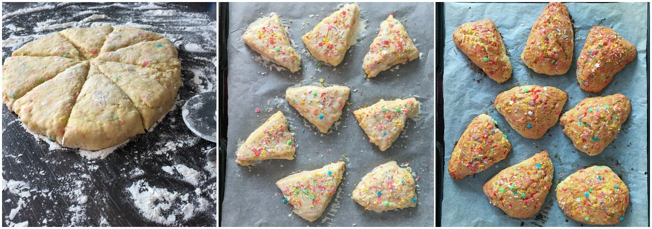 Funfetti Confetti scones voor jouw verjaardags ontbijt heel makkelijk