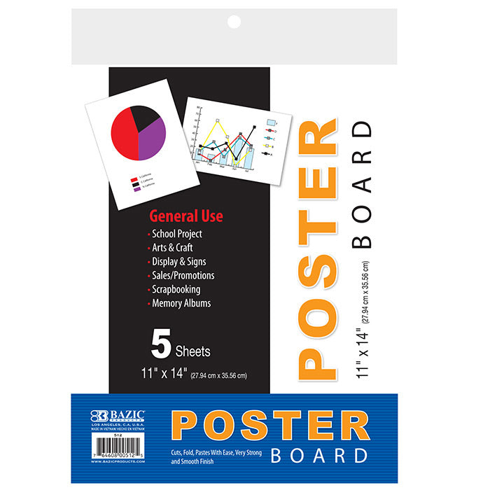 Poster Board, 22″ x 28″, Black, Case Pack of 50 – AUK Sales