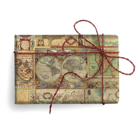 Vintage maps wrapping paper